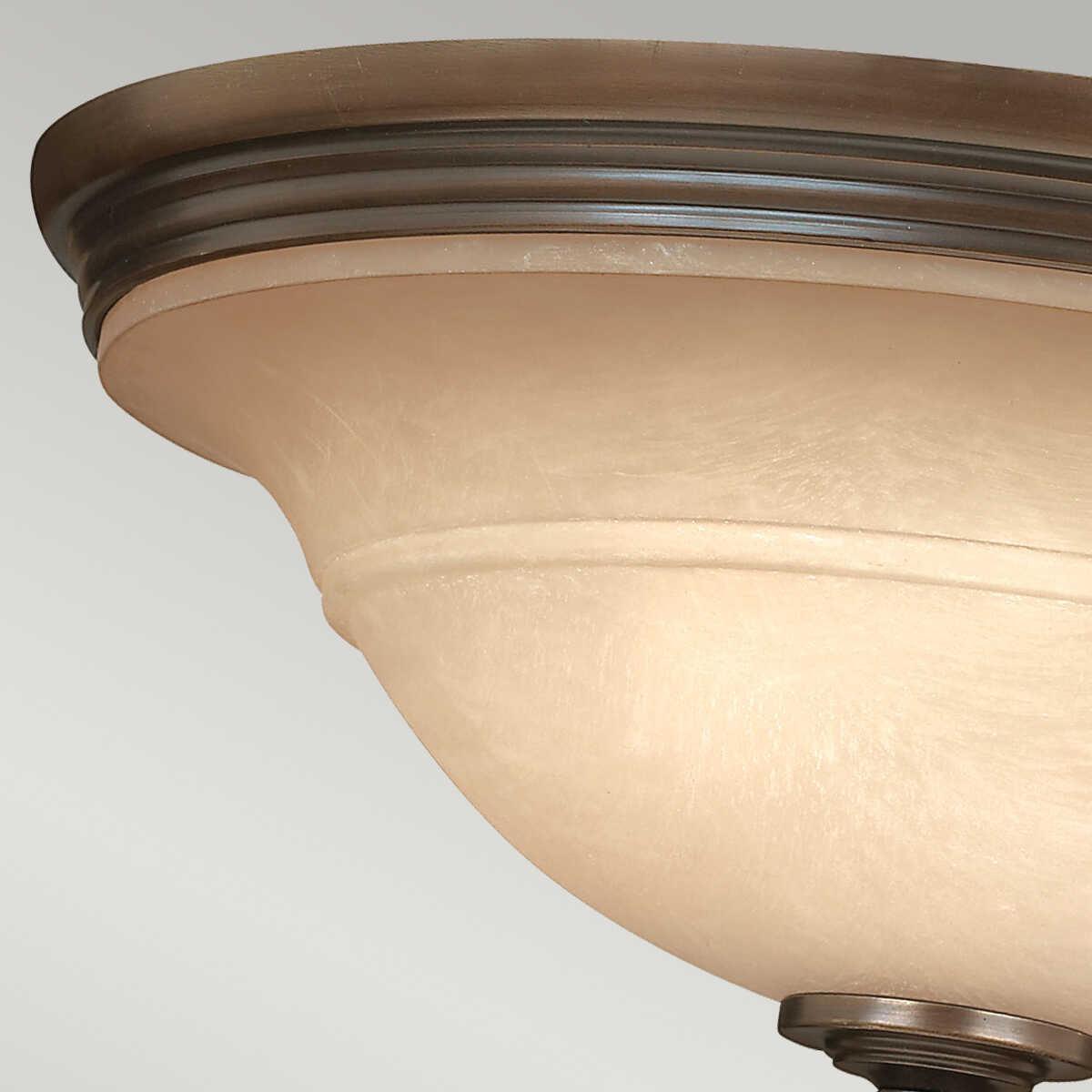 Hinkley Plymouth Bronze Flush Ceiling Light Living room close up
