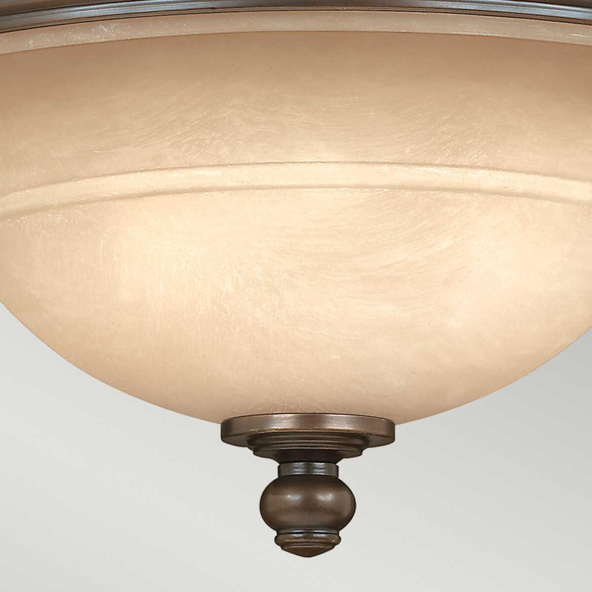 Hinkley Plymouth Bronze Flush Ceiling Light Living room wide shot