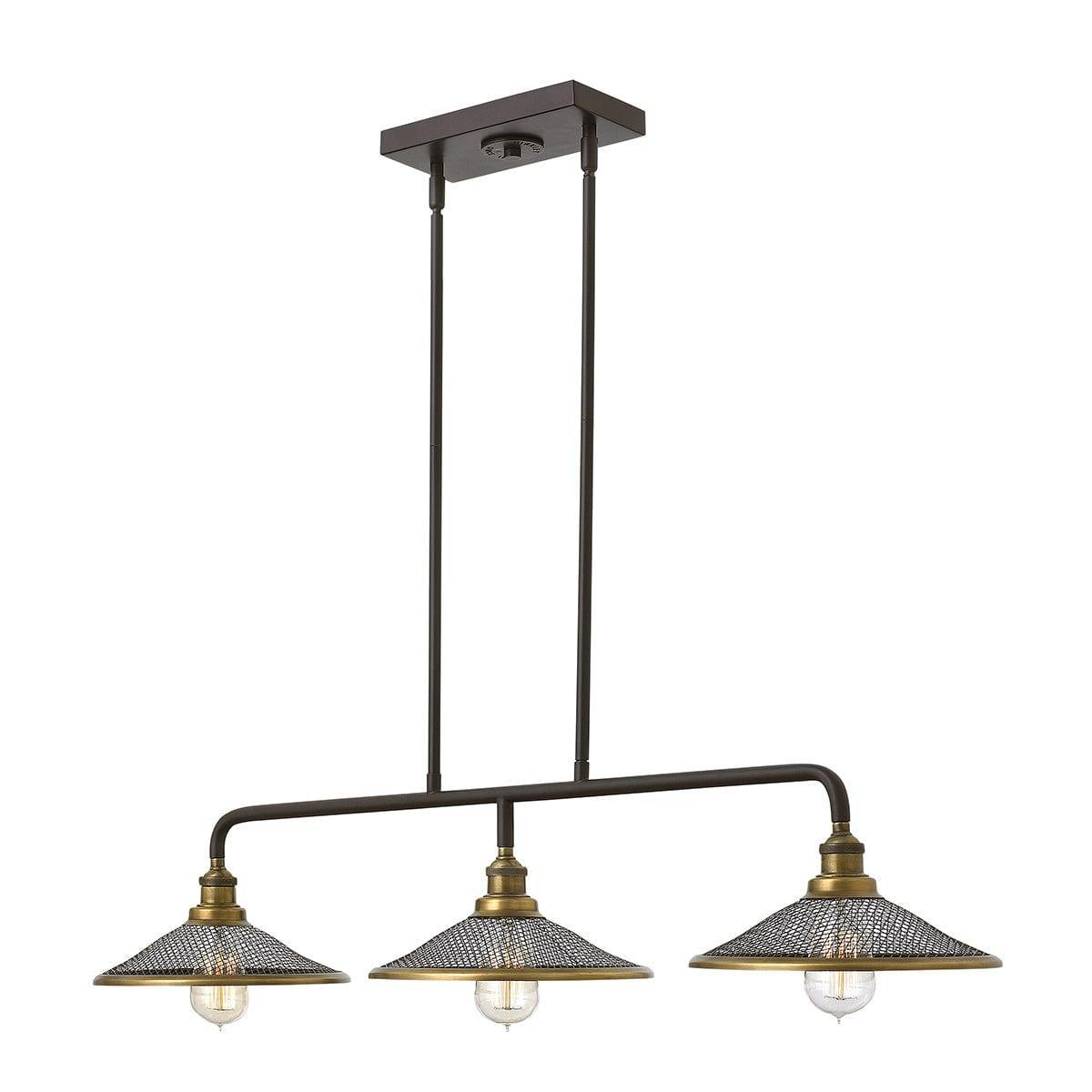 Hinkley Rigby 3 Light Island Bronze Pendant-Ceiling Pendant Lights-Elstead Lighting-1-Tiffany Lighting Direct