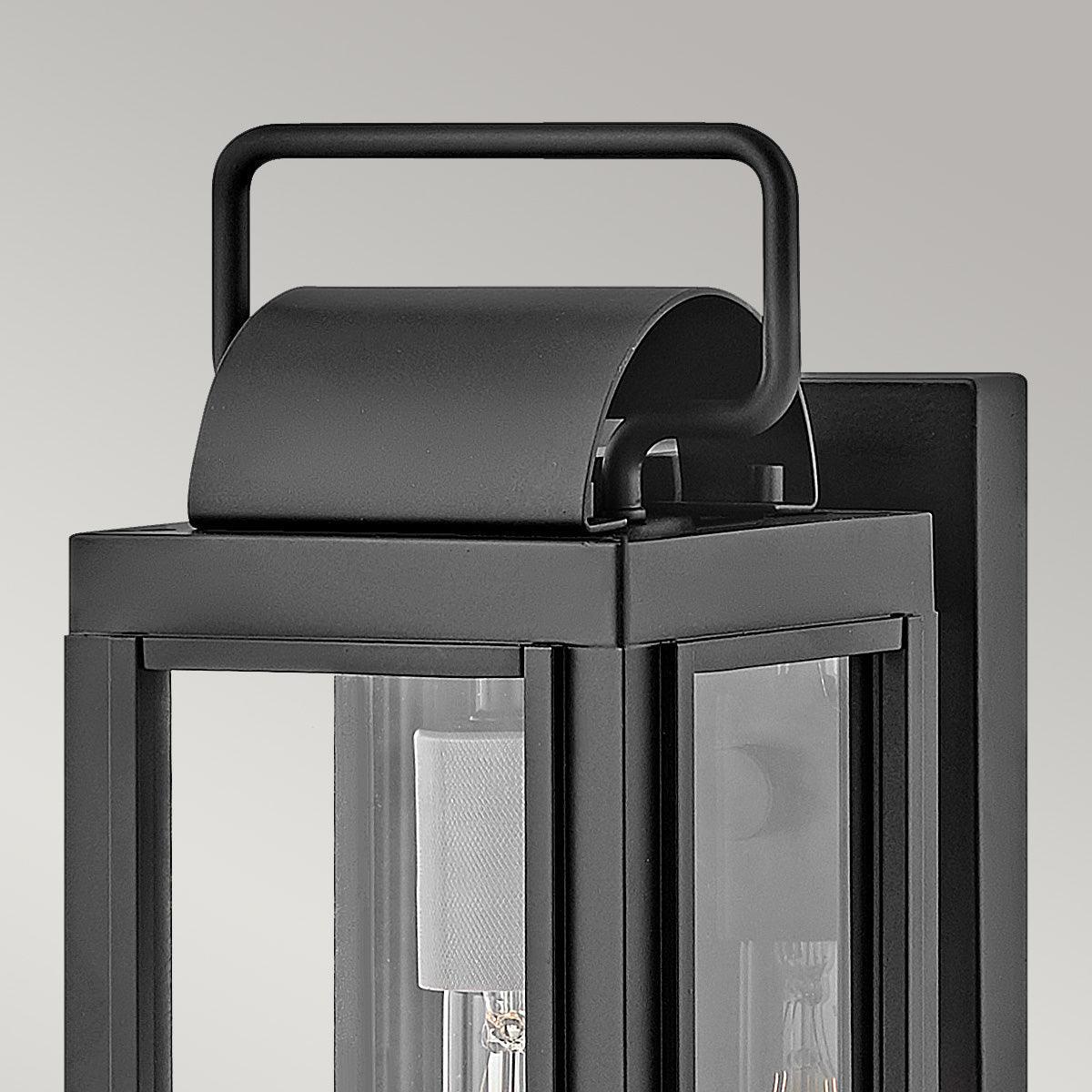 hinkley sag harbor 1 light small black outdoor wall lantern Close Up