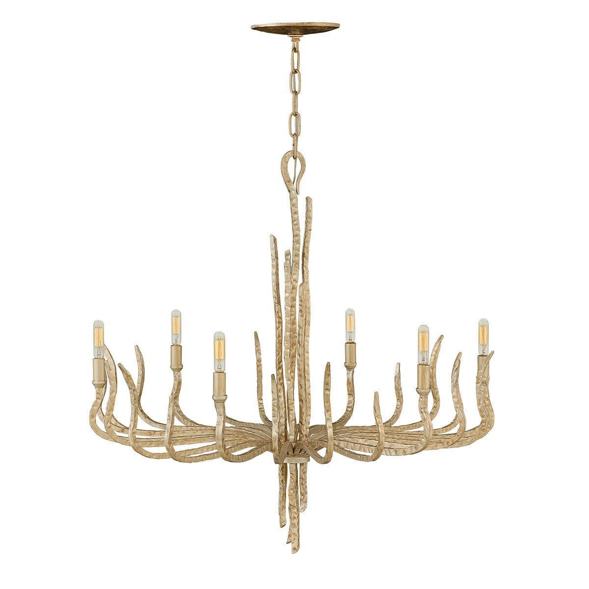Hinkley Spyre 6 Light Chandelier Ceiling Light - Champagne Gold-Elstead Lighting-1-Tiffany Lighting Direct