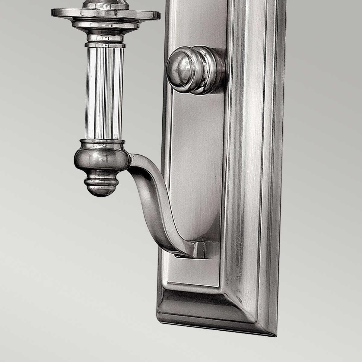 hinkley sussex brushed nickel finish single arm wall light Detailed Close Up
