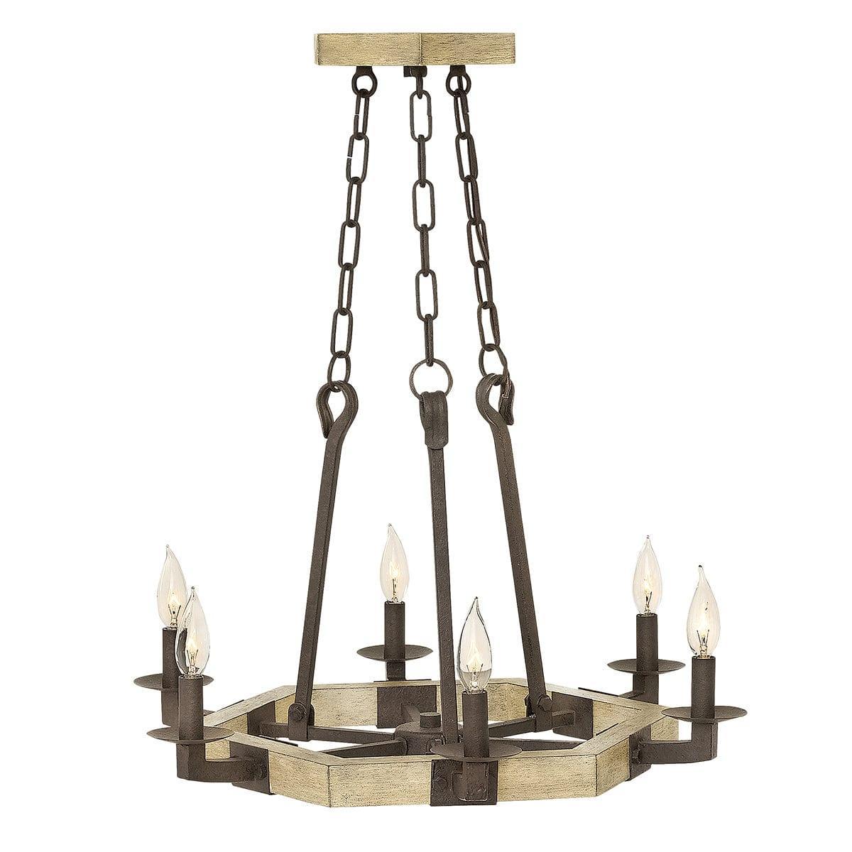 Hinkley Wyatt 6 Light Chandelier Ceiling Light - Iron Rust-Elstead Lighting-1-Tiffany Lighting Direct