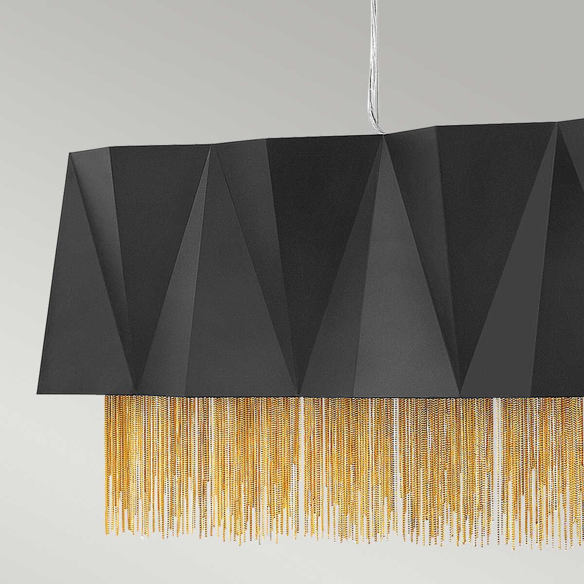 Hinkley Zuma 6 Light Large Black & Gold Pendant Ceiling Light-Ceiling Pendant Lights-Elstead Lighting-6-Tiffany Lighting Direct