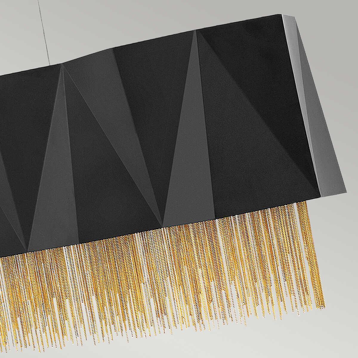 Hinkley Zuma 6 Light Large Black & Gold Pendant Ceiling Light-Ceiling Pendant Lights-Elstead Lighting-7-Tiffany Lighting Direct