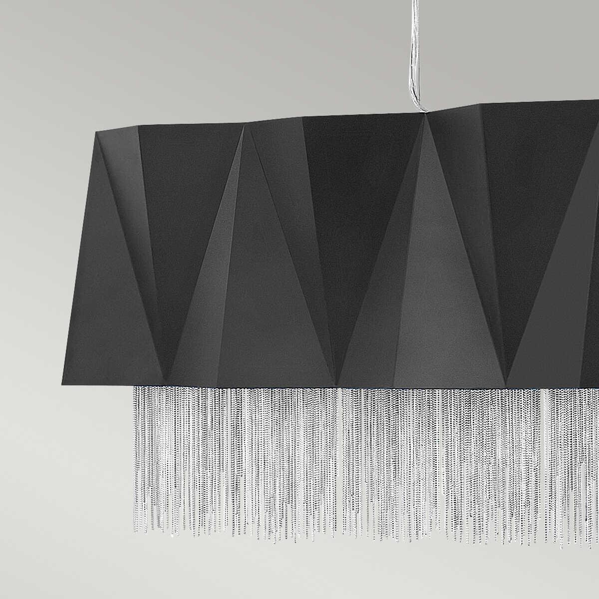 Hinkley Zuma 6 Light Black & Silver Ceiling Pendant - 110cm-Ceiling Pendant Lights-Elstead Lighting-2-Tiffany Lighting Direct