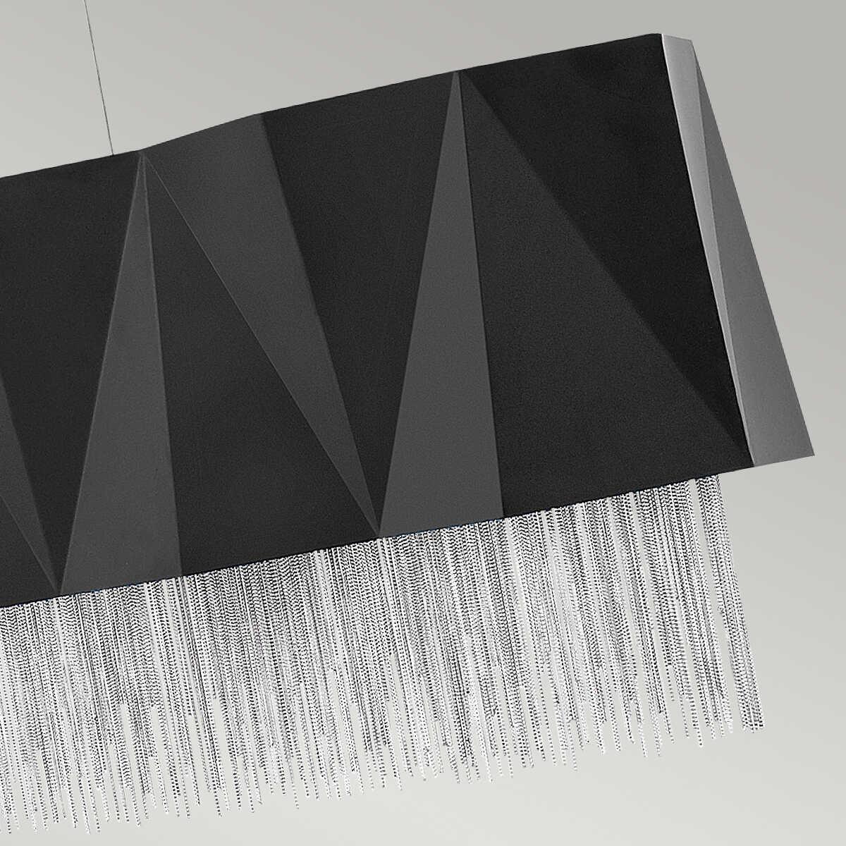 Hinkley Zuma 6 Light Black & Silver Ceiling Pendant - 110cm-Ceiling Pendant Lights-Elstead Lighting-6-Tiffany Lighting Direct