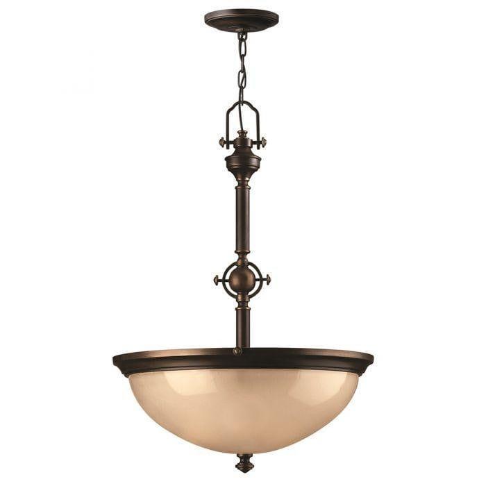 Hinkley Mayflower Bronze Finish Inverted Ceiling Pendant-Ceiling Pendant Lights-Elstead Lighting-1-Tiffany Lighting Direct