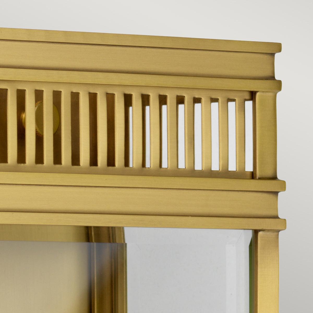 Elstead Holborn 2 Light Medium Brass Outdoor Half Lantern Close Up Image