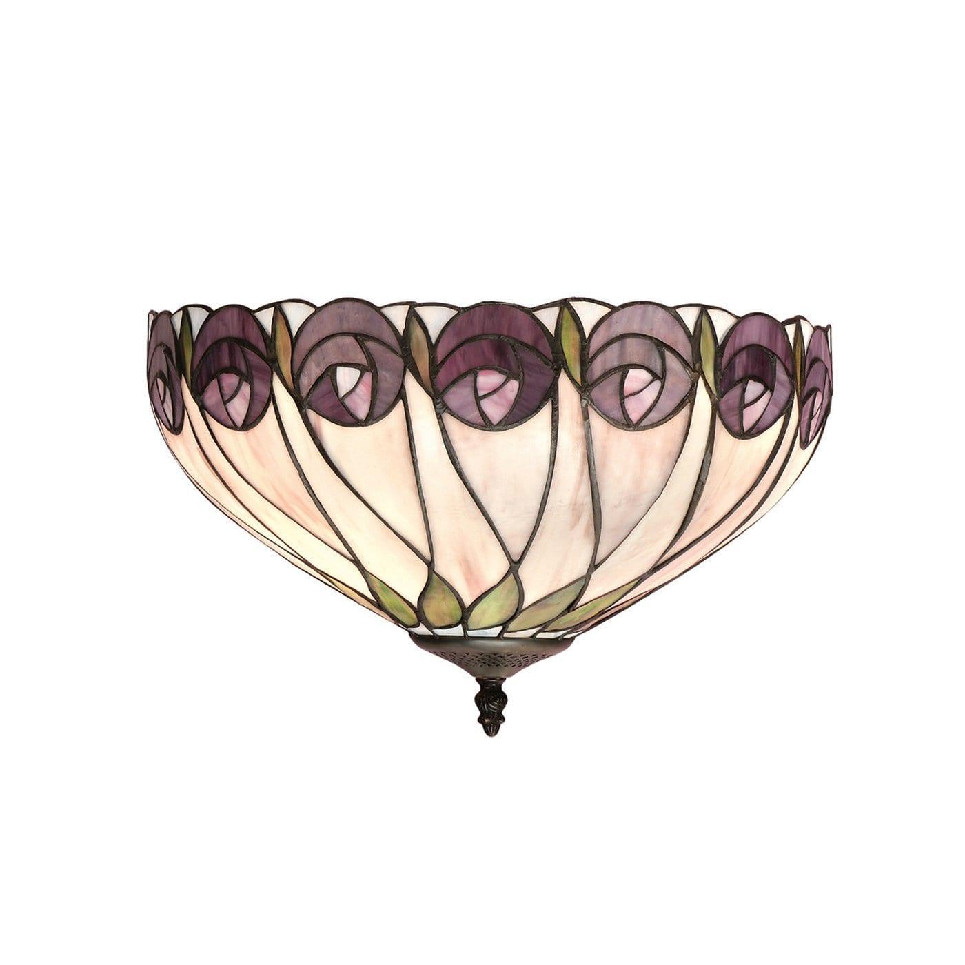Hutchinson Medium Tiffany Flush Ceiling Light by Interiors 1900