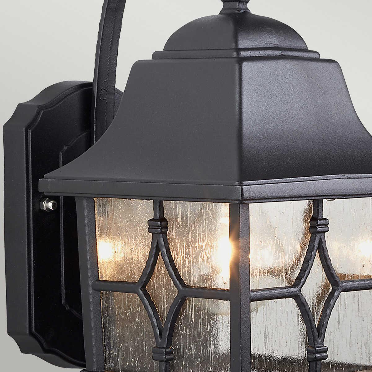 elstead kent black finish outdoor wall lantern Living Room Close Up