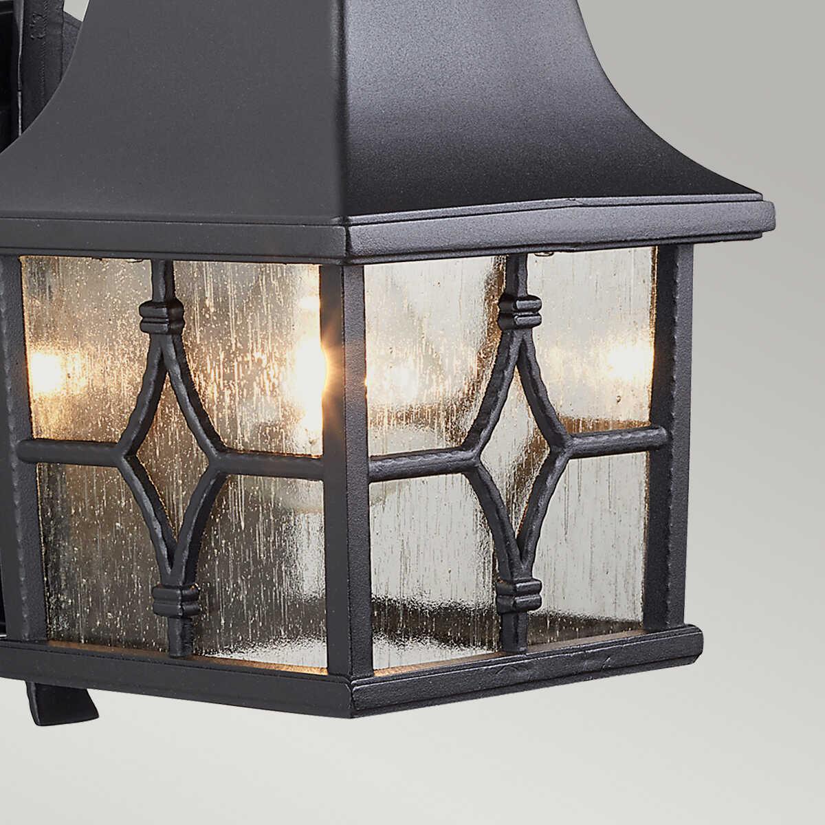 elstead kent black finish outdoor wall lantern Close Up LED Bulb