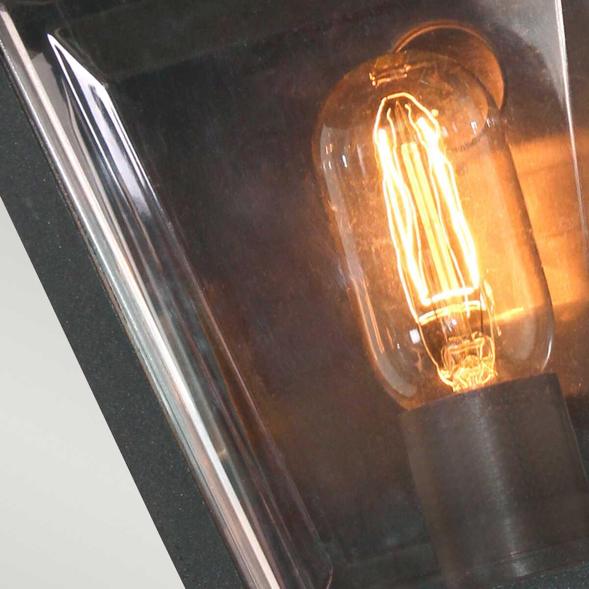 elstead kerry black finish outdoor flush wall lantern Detailed Close Up