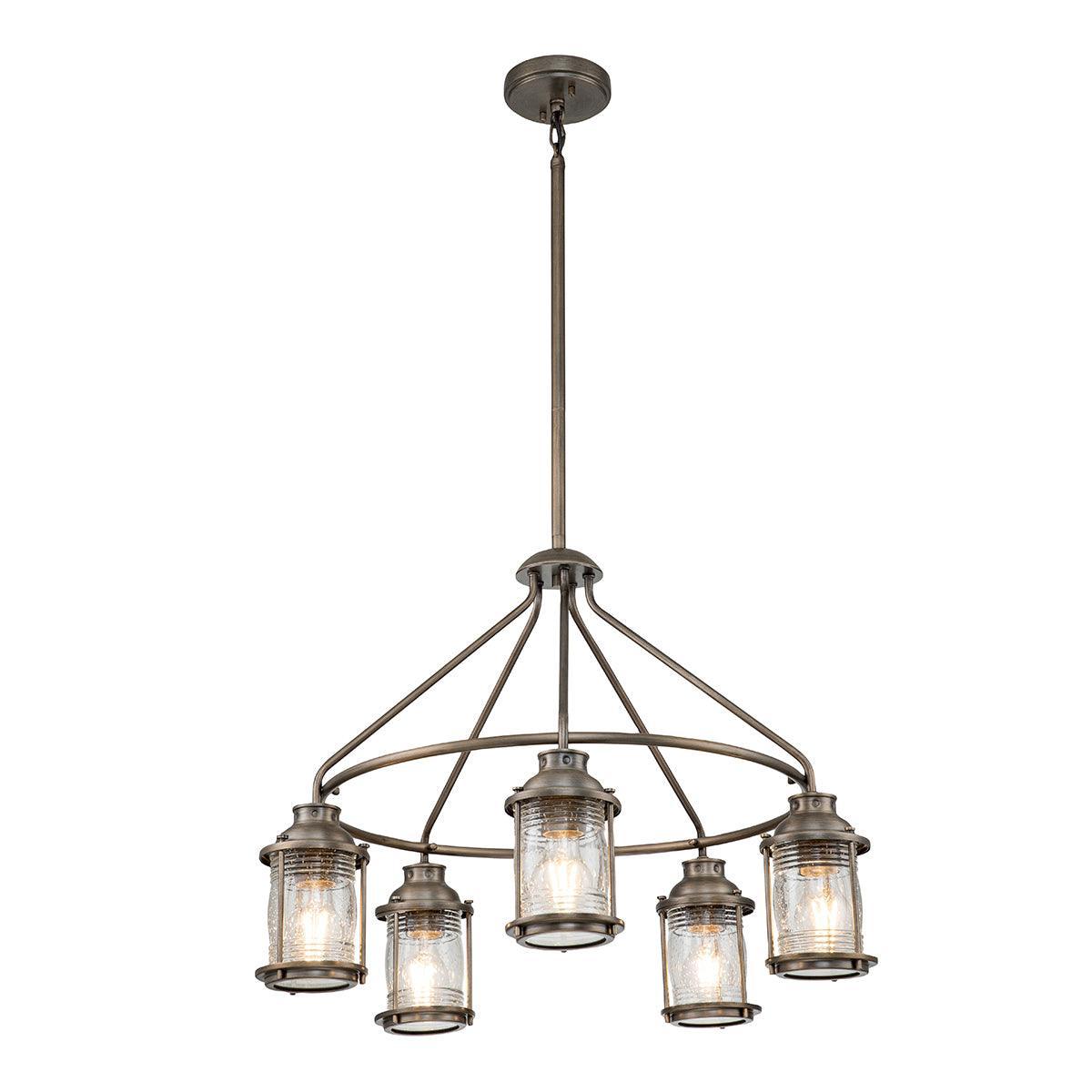 kichler ashland bay 5 light outdoor bronze chandelier