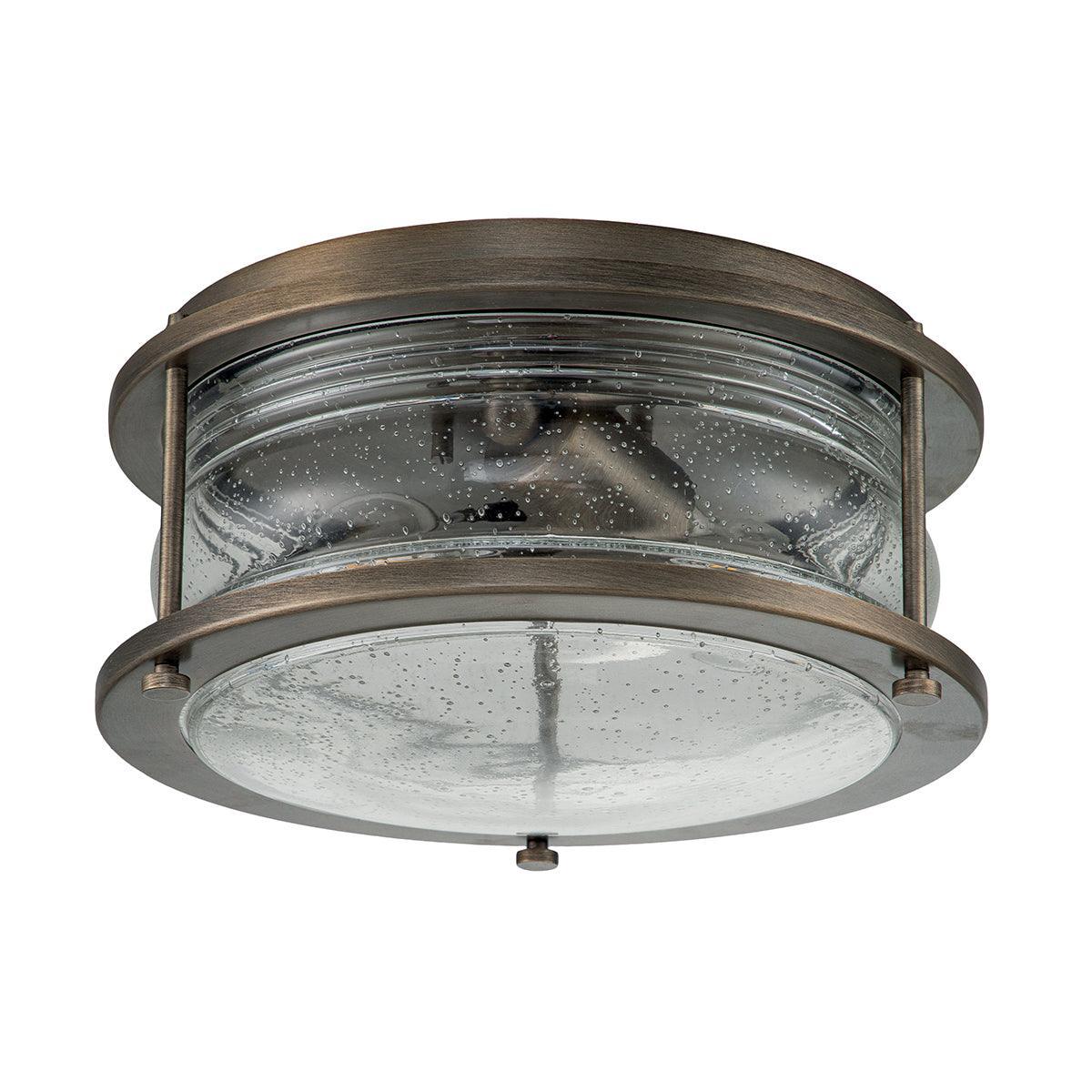 kichler ashland bay 2 light bronze outdoor ceiling flush Close Up LED Bulb