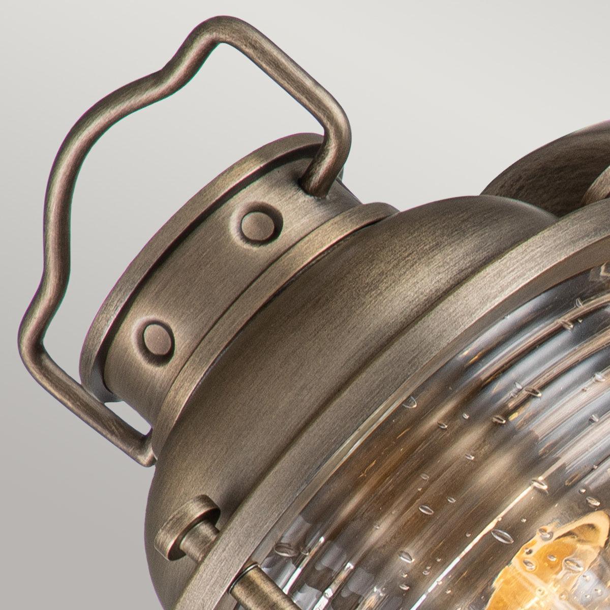 Kichler Ashland Bay Small Bronze Outdoor Wall Lantern Living Room Close Up