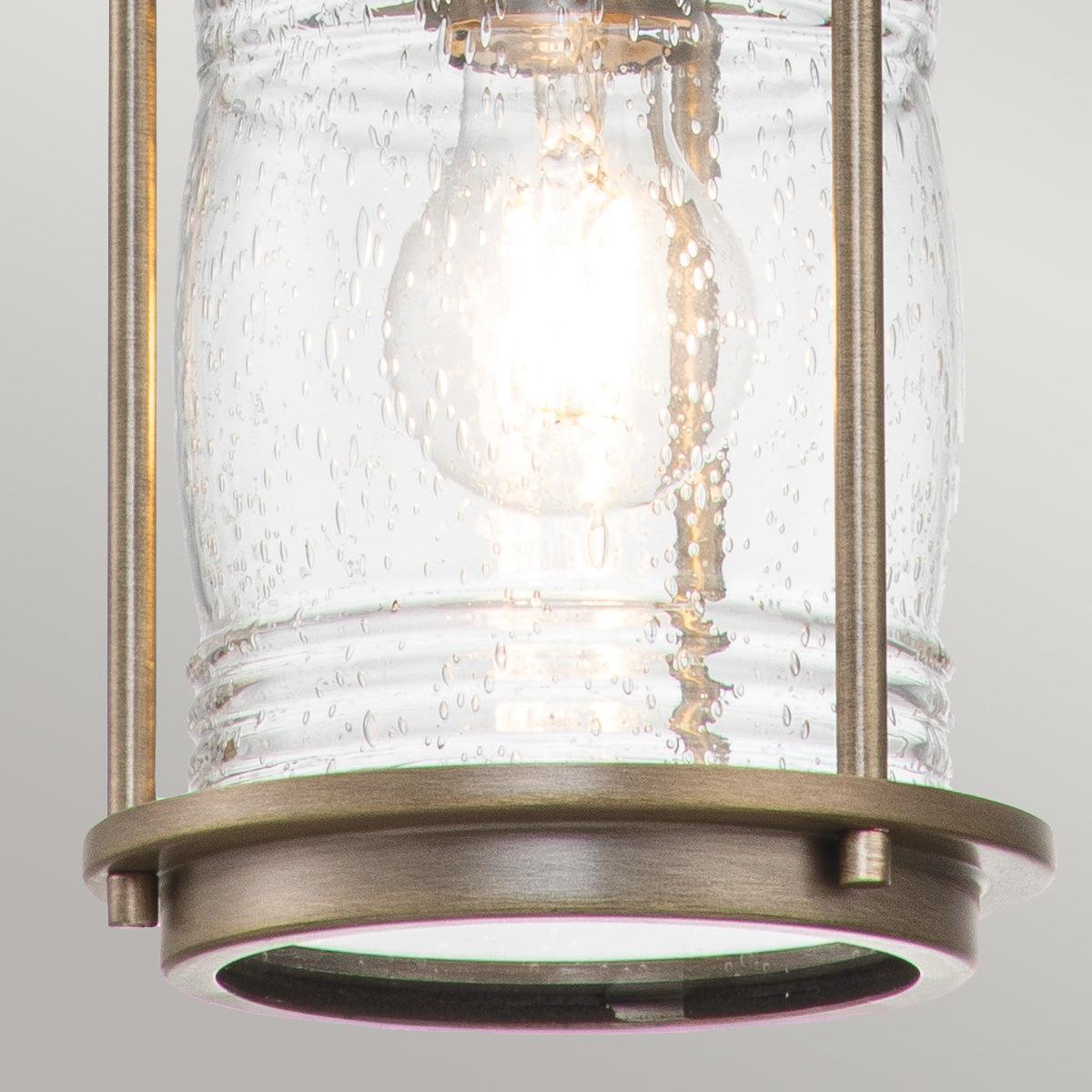 kichler ashland bay small bronze outdoor chain lantern Detailed Close Up