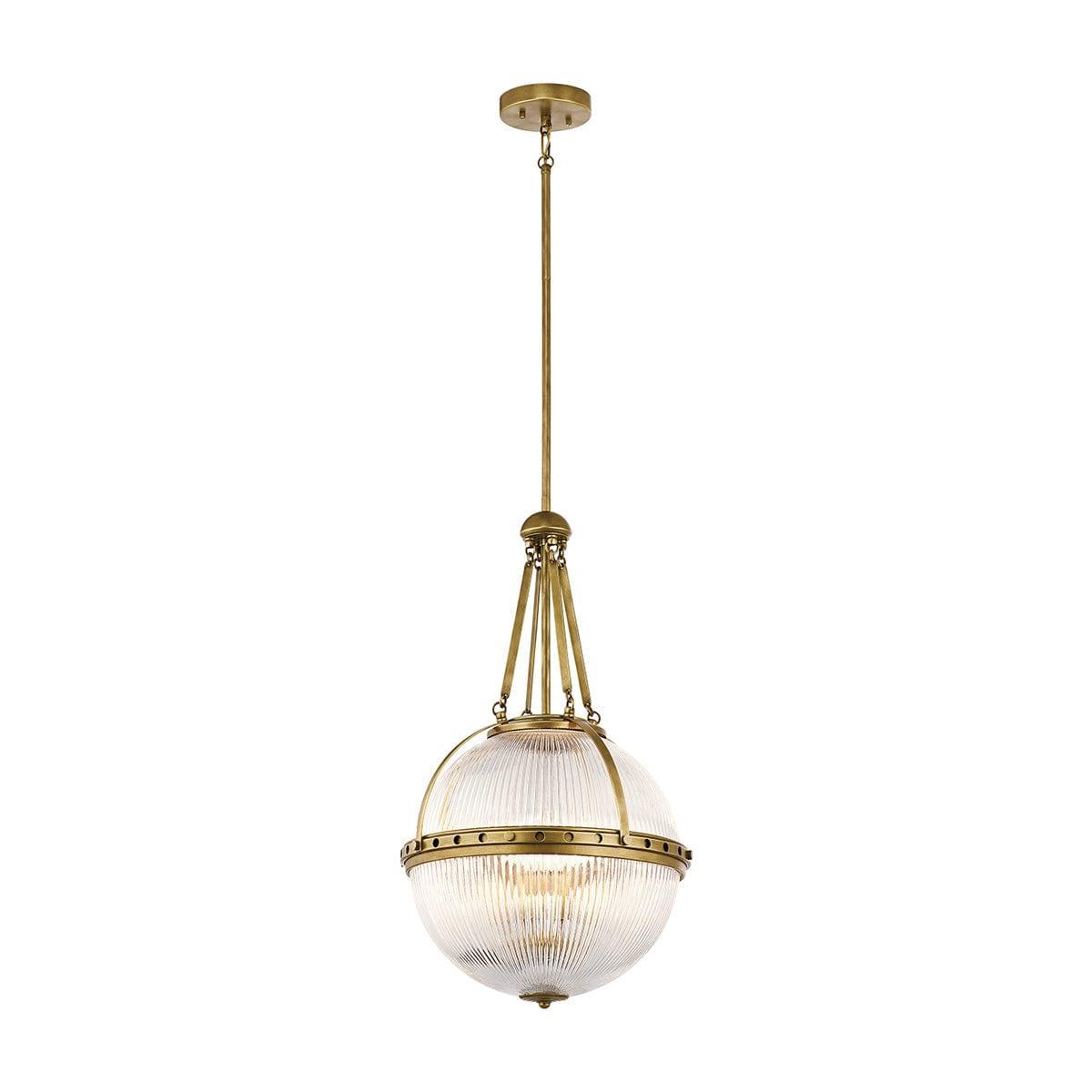 Kichler Aster 3 Light Natural Brass Ceiling Pendant-Ceiling Pendant Lights-Elstead Lighting-1-Tiffany Lighting Direct