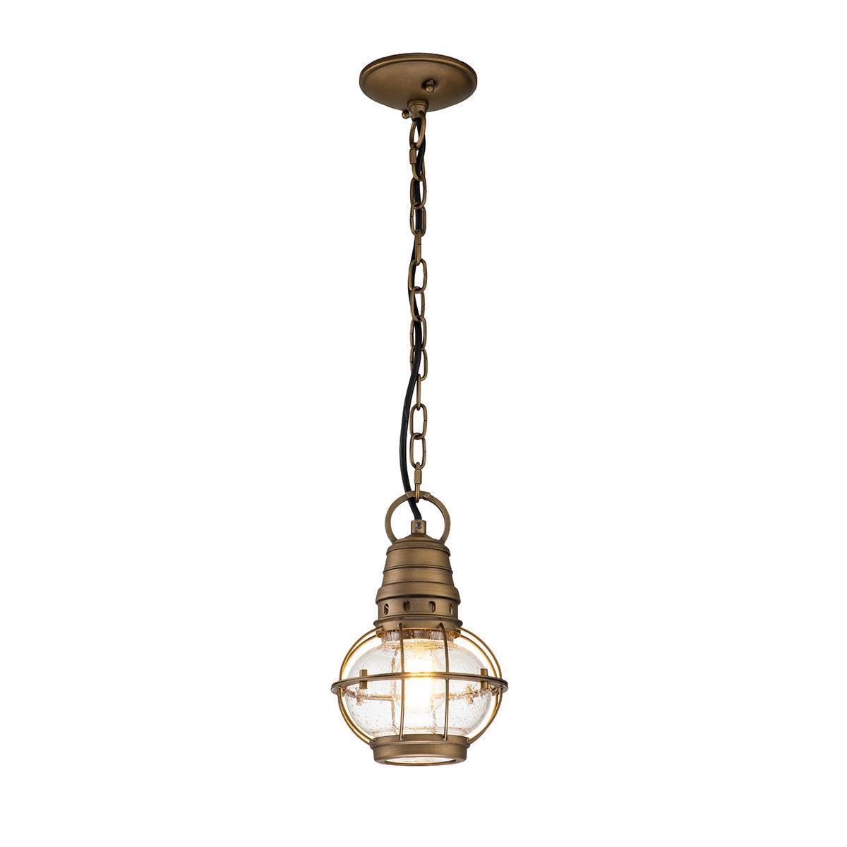 kichler bridgepoint 1 light small brass outdoor chain lantern