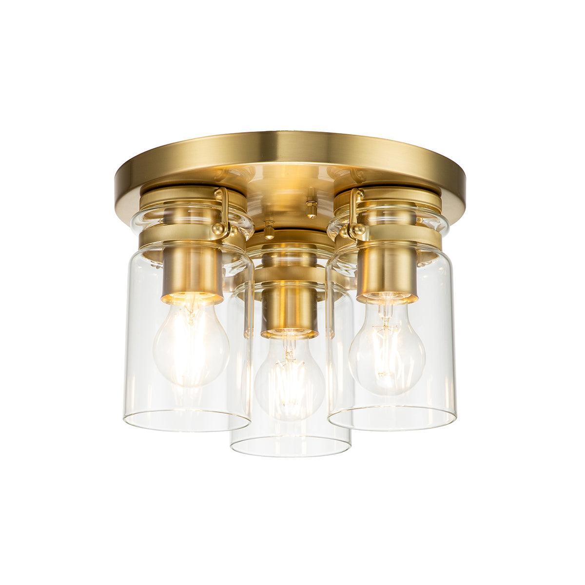 Kichler Brindley 3 Light Brass Flush Mount Living room Image