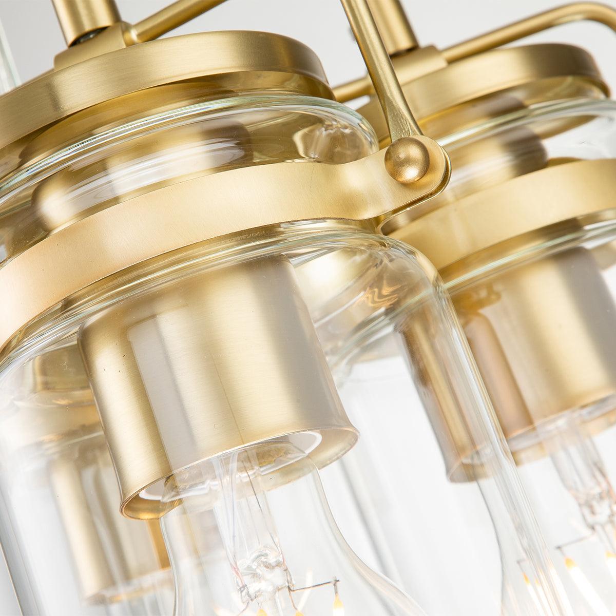 Kichler Brindley 3 Light Brass Pendant - Clear Glass Shades-Ceiling Pendant Lights-Elstead Lighting-5-Tiffany Lighting Direct