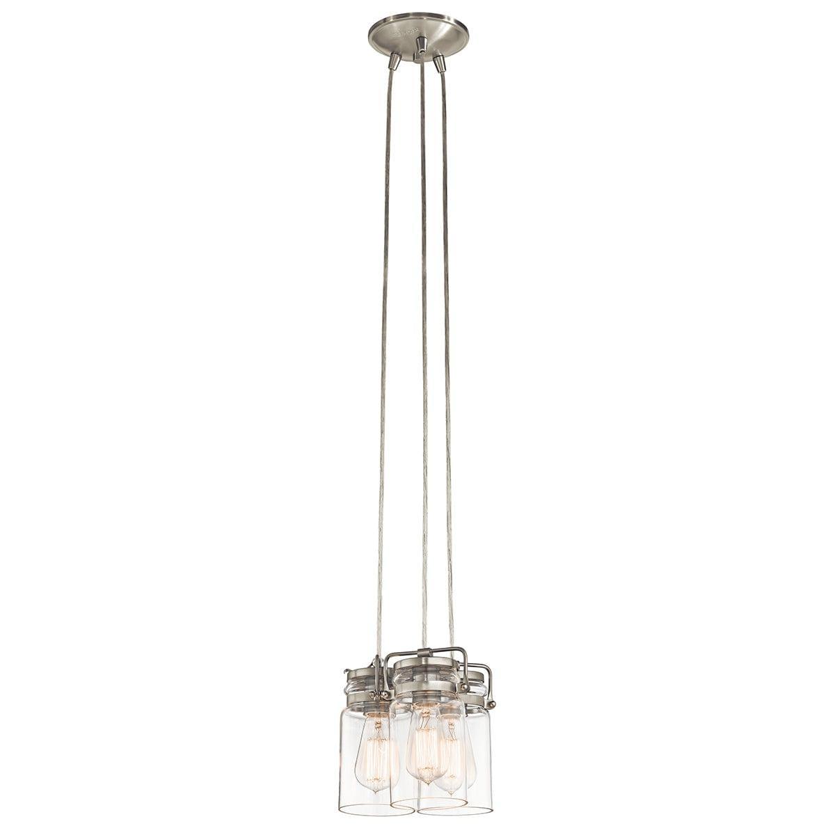 Kichler Brinley 3 Light Brushed Nickel Ceiling Pendant-Ceiling Pendant Lights-Elstead Lighting-1-Tiffany Lighting Direct