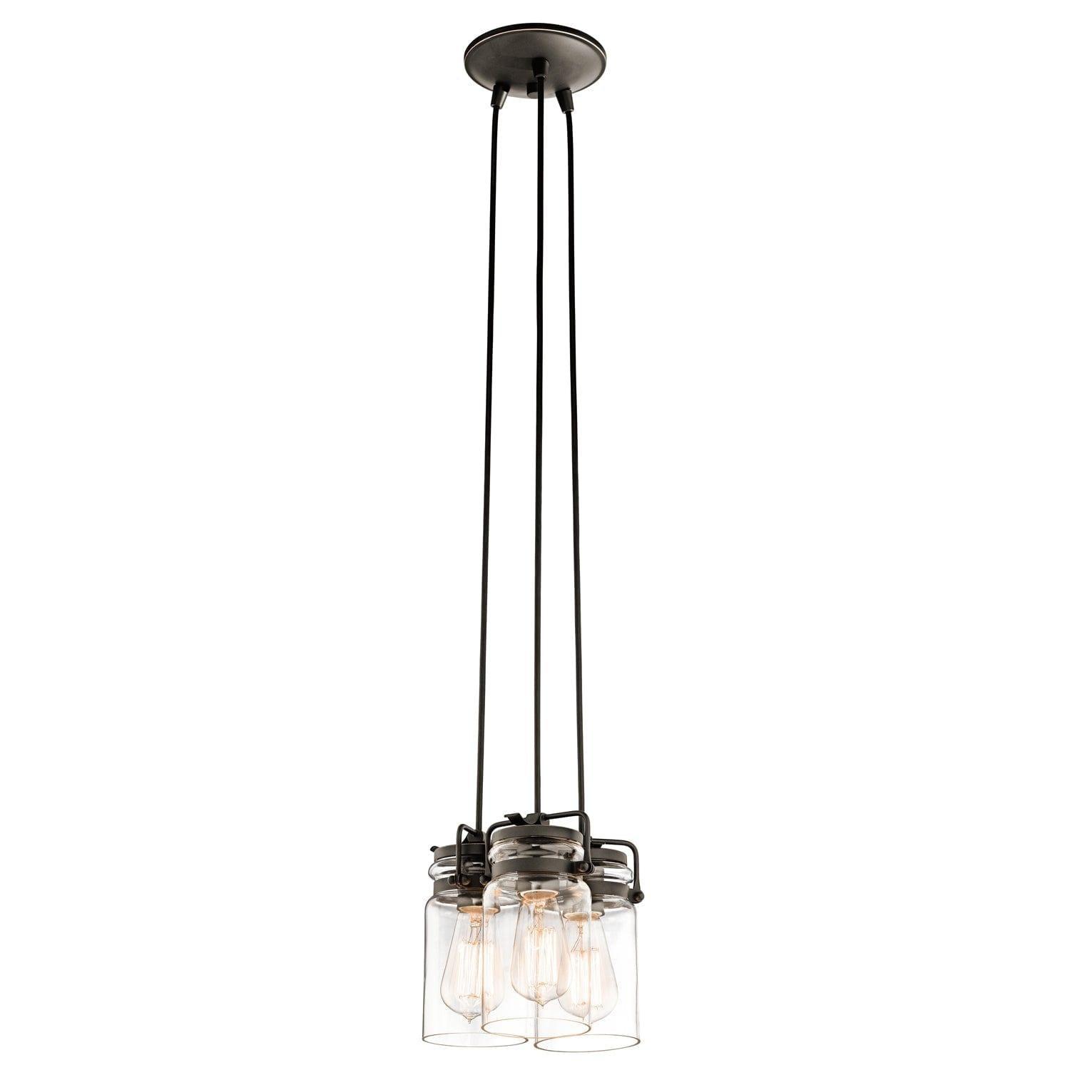 Kichler Brinley 3 Light Bronze Ceiling Pendant Light-Ceiling Pendant Lights-Elstead Lighting-1-Tiffany Lighting Direct
