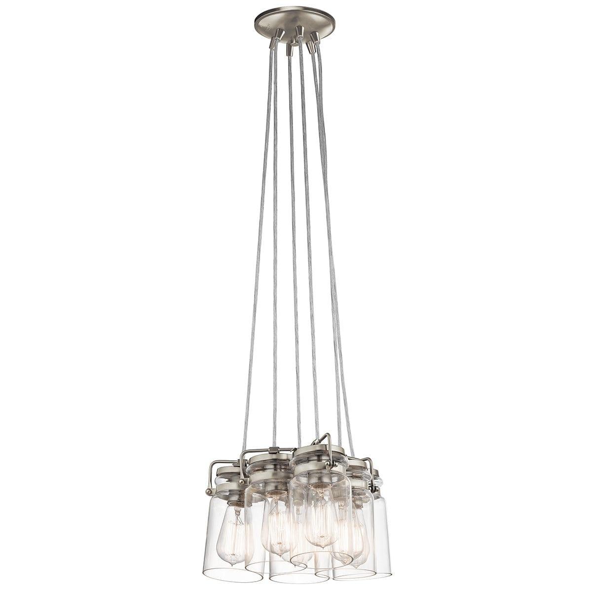 Kichler Brinley 6 Light Brushed Nickel Ceiling Pendant-Ceiling Pendant Lights-Elstead Lighting-1-Tiffany Lighting Direct