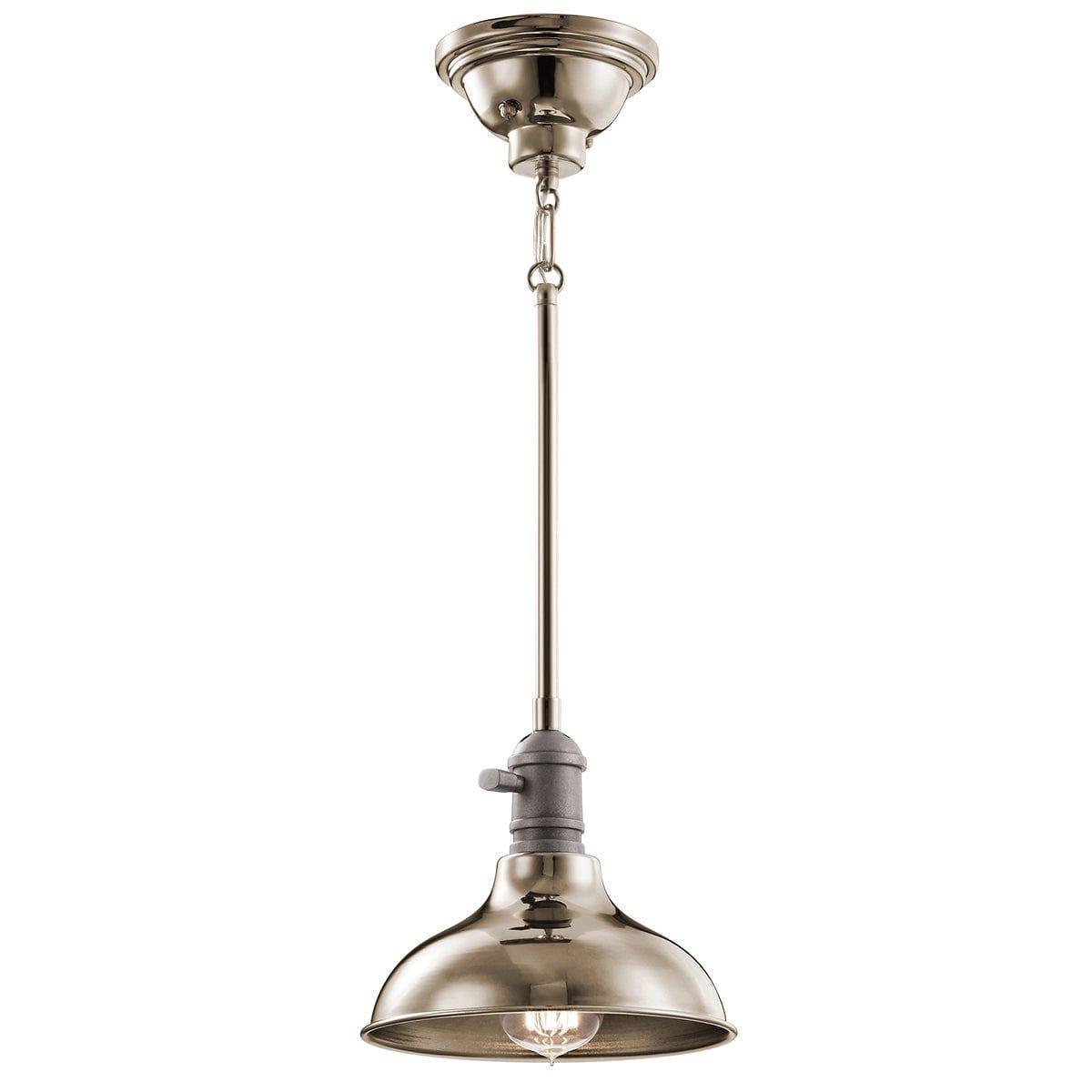Kichler Cobson 1 Light Polished Nickel Mini Ceiling Pendant-Ceiling Pendant Lights-Elstead Lighting-1-Tiffany Lighting Direct