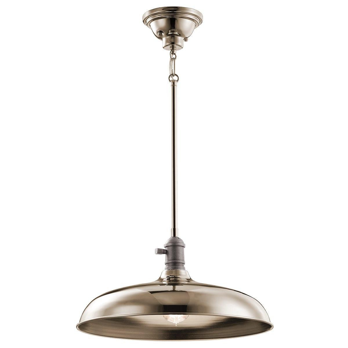 Kichler Cobson 1 Light Brass Semi Flush Pendant Light-Ceiling Pendant Lights-Elstead Lighting-1-Tiffany Lighting Direct