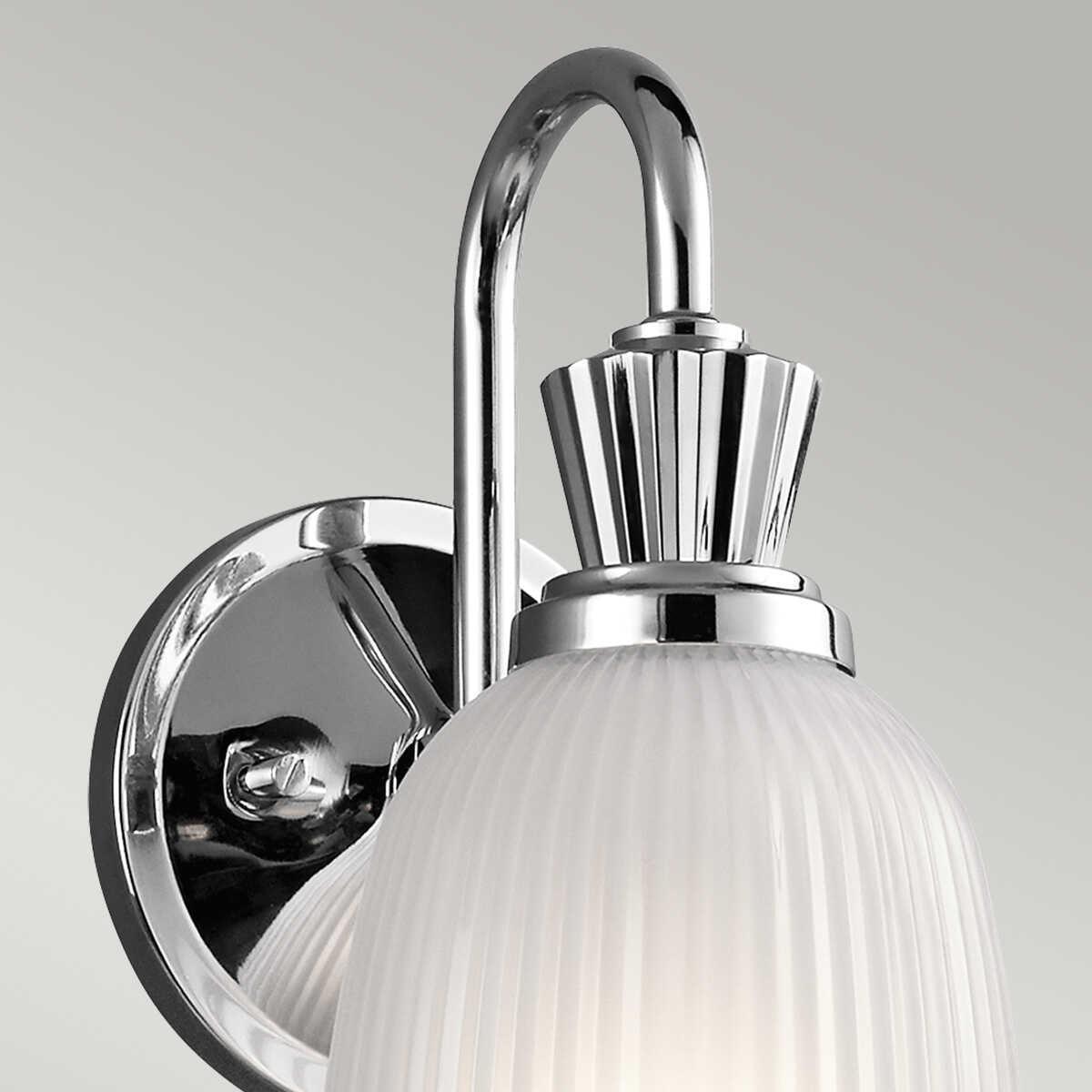 kichler cora 1 light polished chrome bathroom wall light Close Up LED Bulb