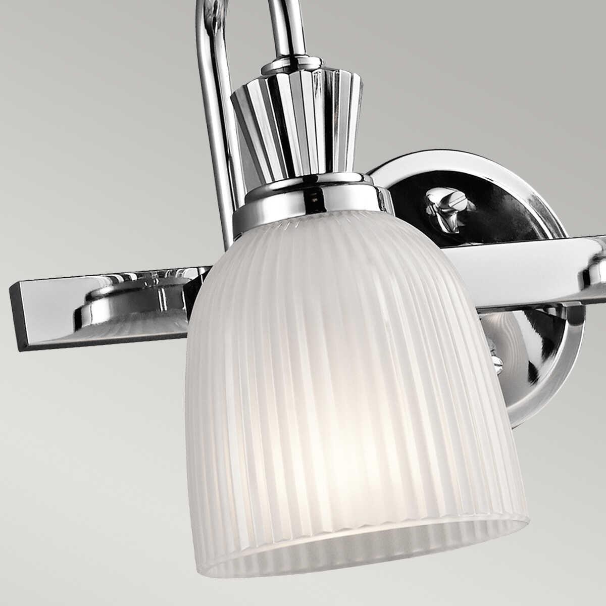 kichler cora 2 light polished chrome bathroom wall light Close Up