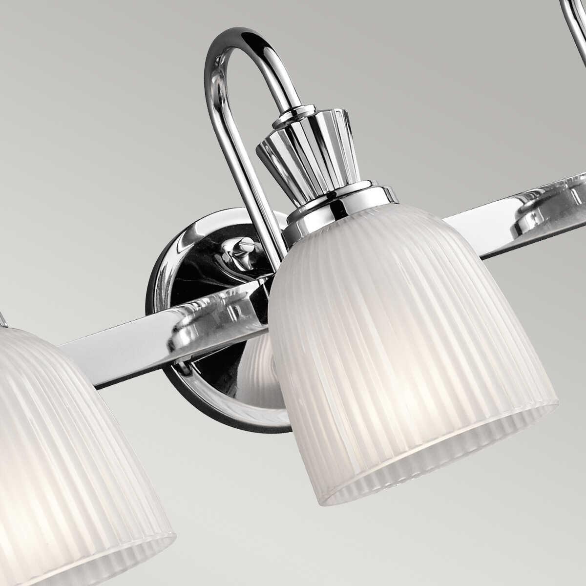 kichler cora 3 light polished chrome bathroom wall light Close Up