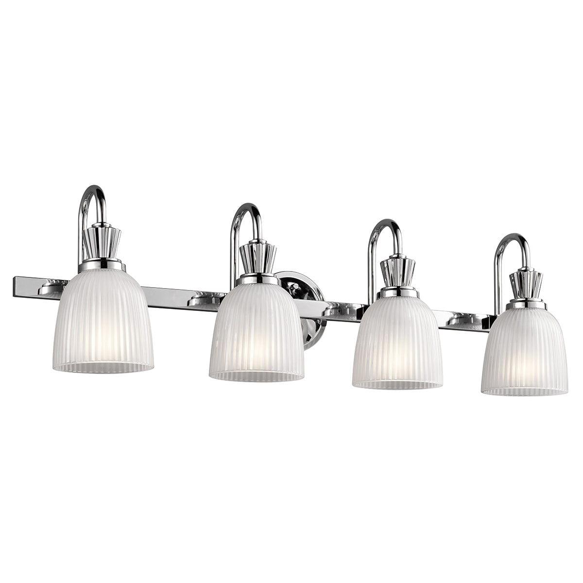 kichler cora 4 light polished chrome bathroom wall light