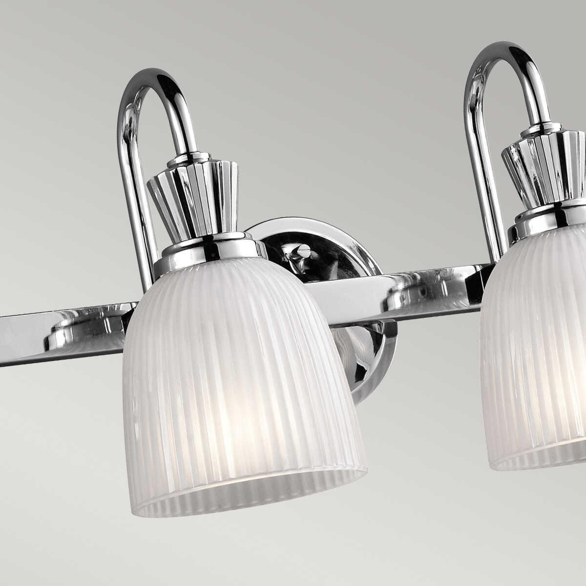 kichler cora 4 light polished chrome bathroom wall light Close Up