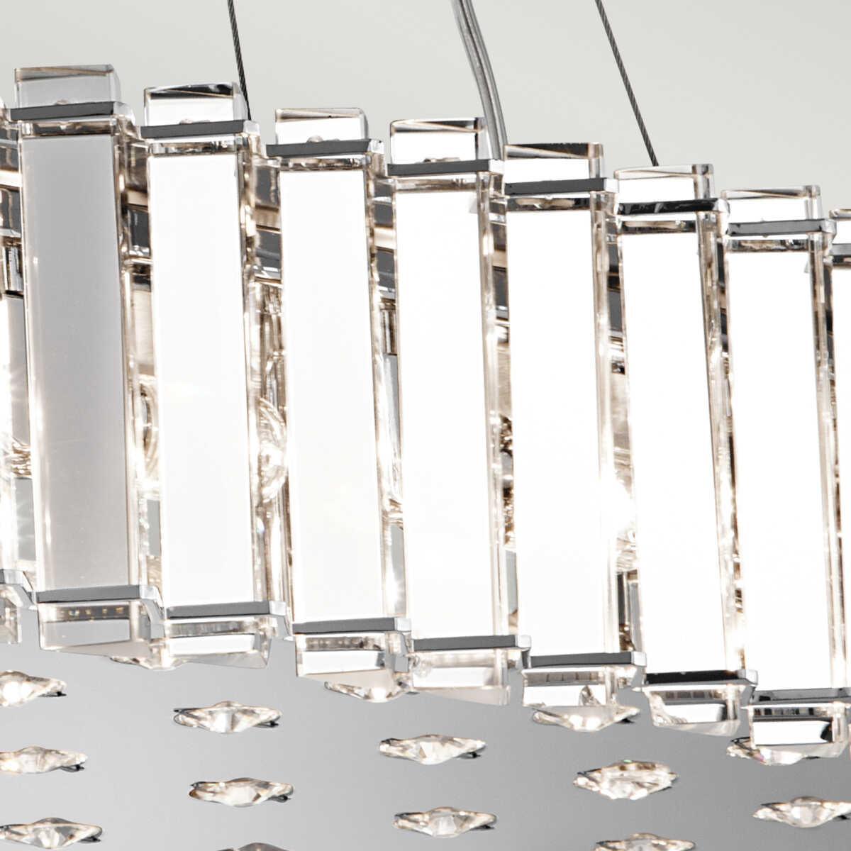 kichler crystal skye 12 light island pendant chrome bathroom light Close Up