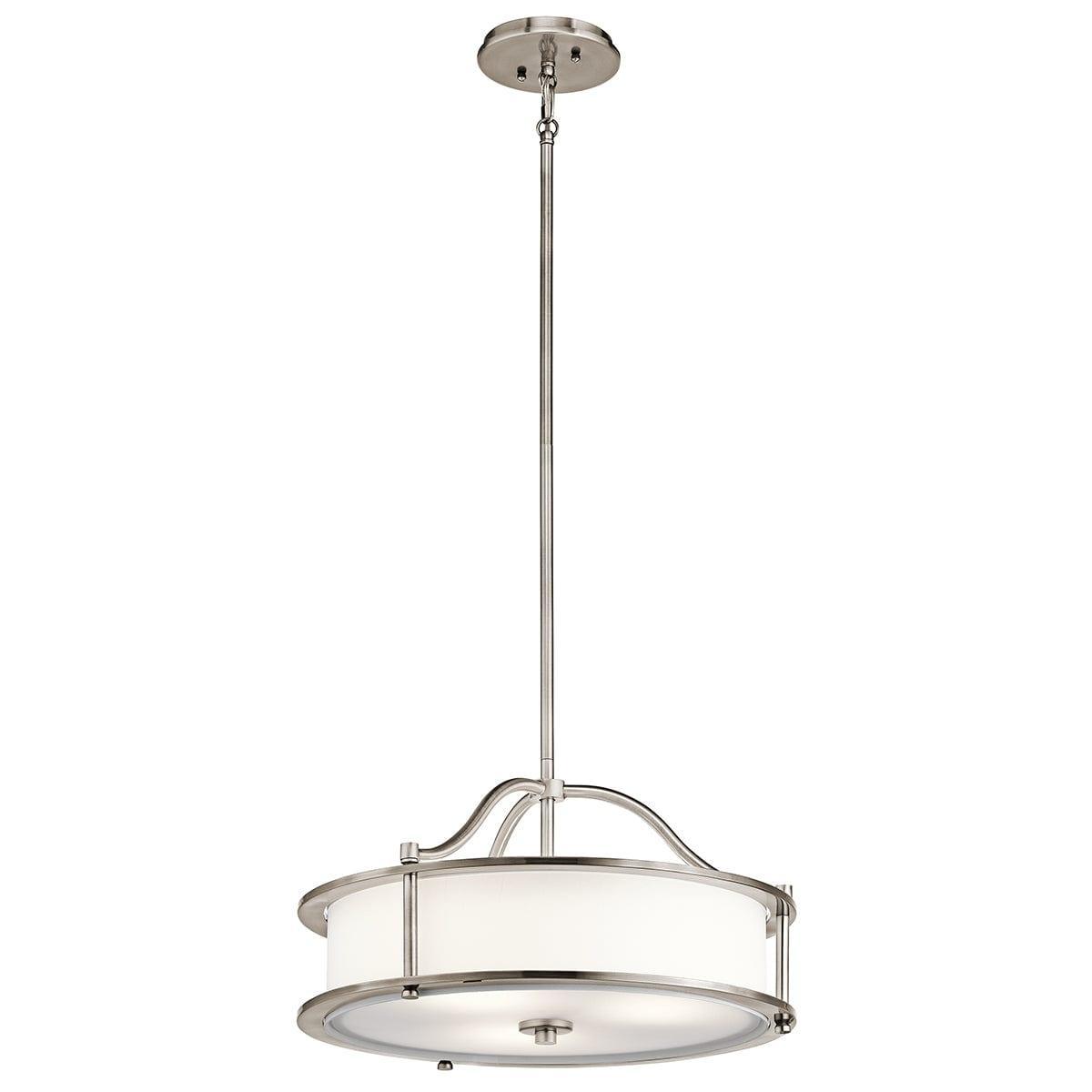 Kichler Emory 3 Light Pewter Semi Flush Pendant Light-Ceiling Pendant Lights-Elstead Lighting-1-Tiffany Lighting Direct