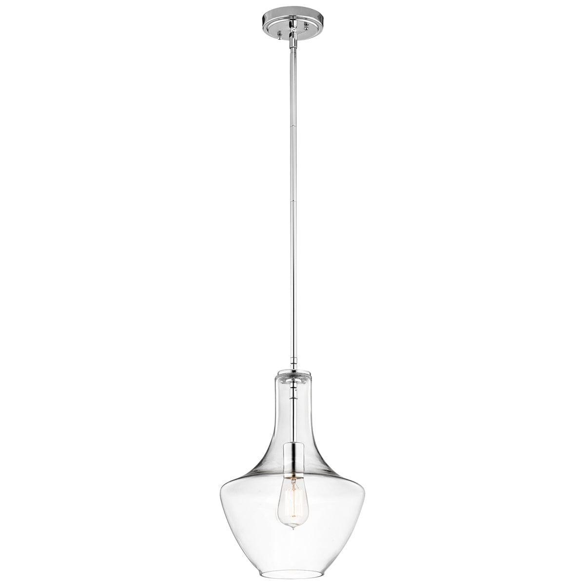 Kichler Everly 1 Light Small Chrome Ceiling Pendant-Ceiling Pendant Lights-Elstead Lighting-1-Tiffany Lighting Direct