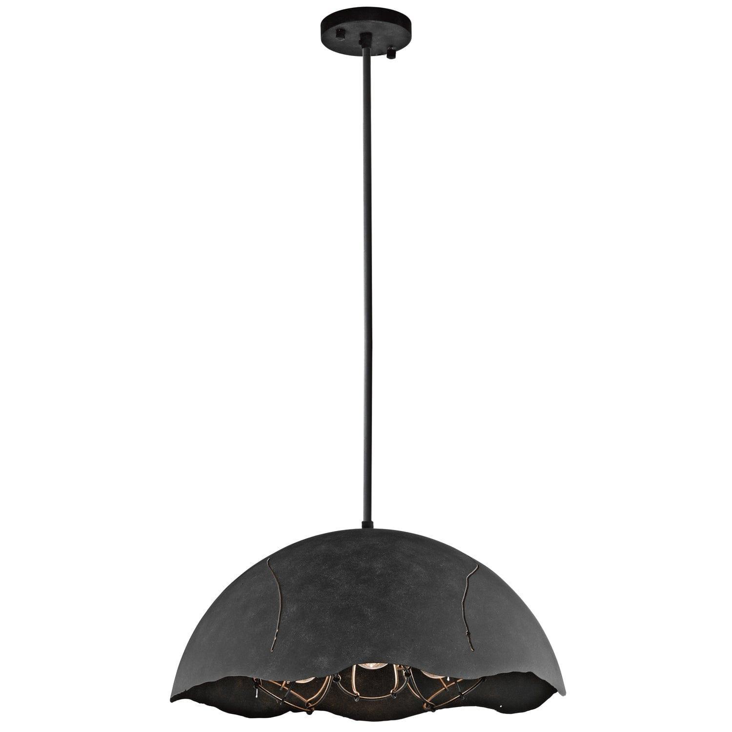 Kichler Fracture 3 Light Zinc Ceiling Pendant-Ceiling Pendant Lights-Elstead Lighting-1-Tiffany Lighting Direct