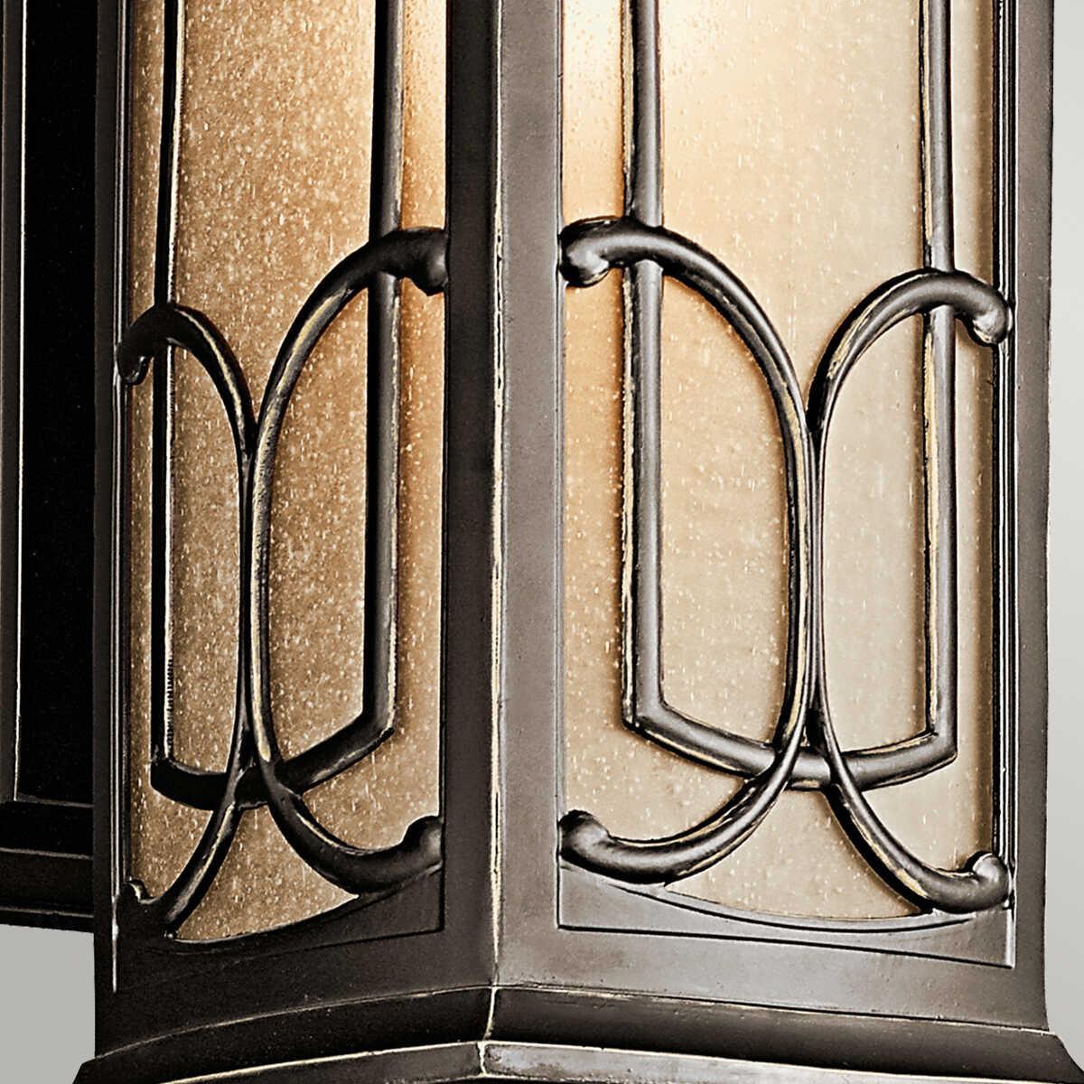 Elstead Franceasi Olde Bronze Finish Medium Outdoor Wall Fitting Close up