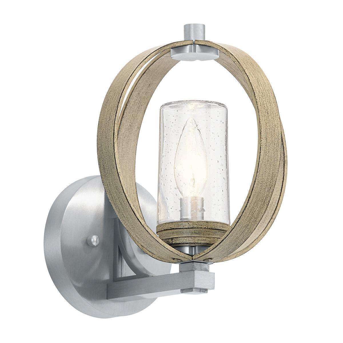kichler grand bank 1 light grey outdoor wall light