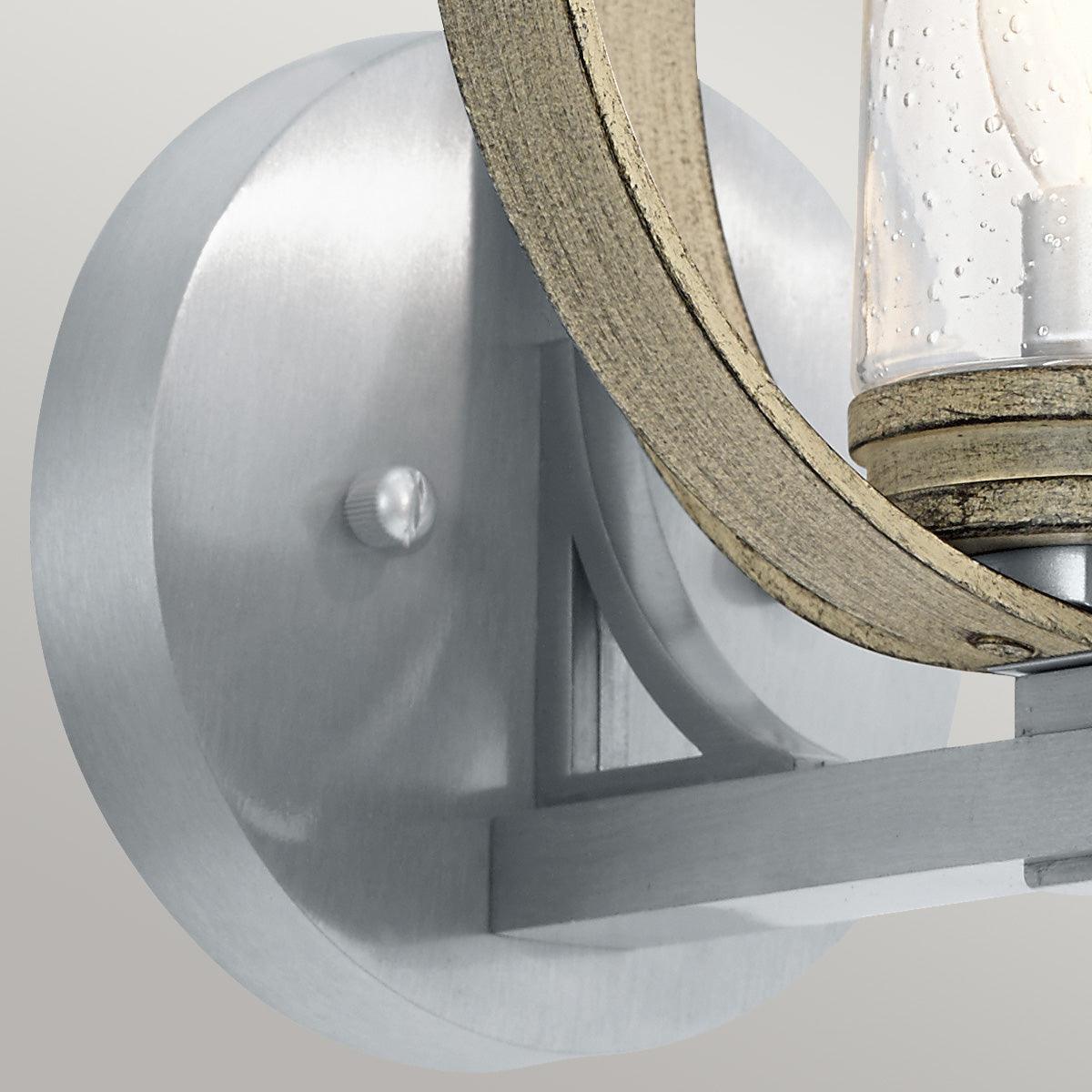 kichler grand bank 1 light grey outdoor wall light Close Up