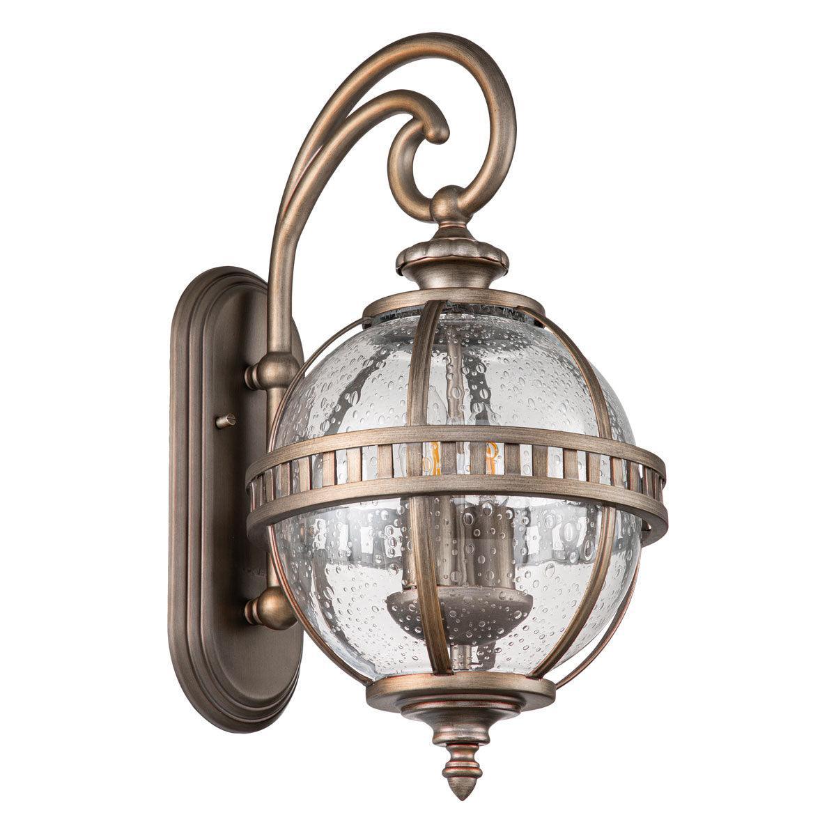 Kichler Halleron 2 Light Bronze Outdoor Wall Lantern Living Room Close Up