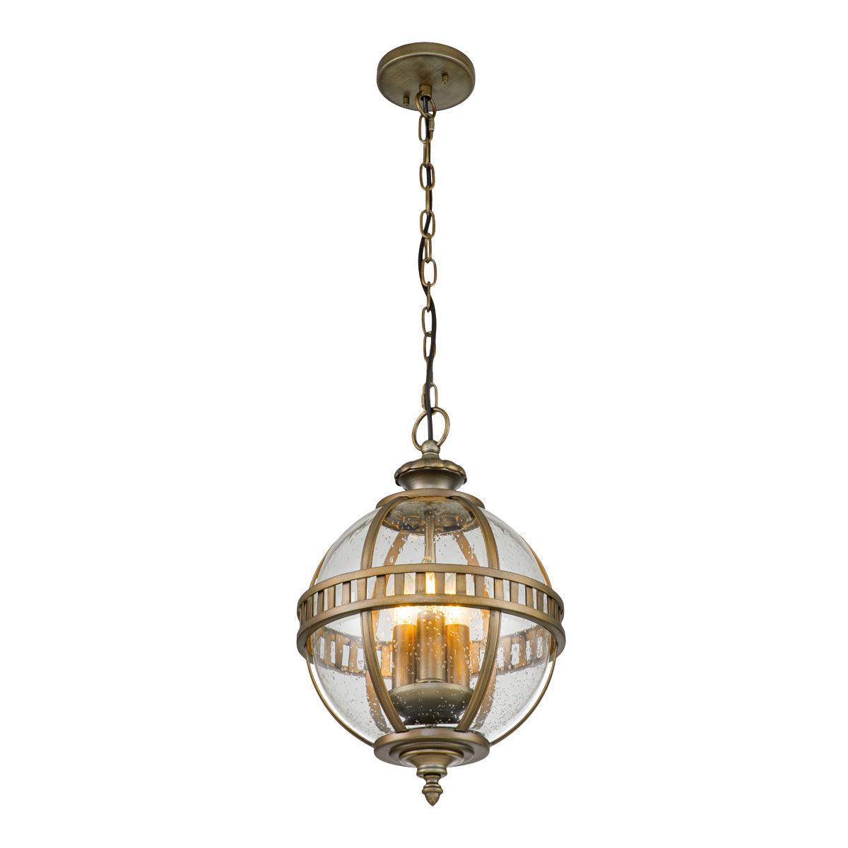 kichler halleron 3 light bronze outdoor chain lantern