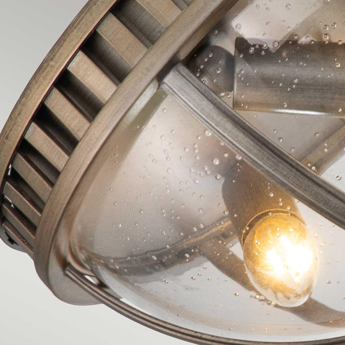 Kichler Halleron 3 Light Bronze Outdoor Ceiling Flush Hallway close up