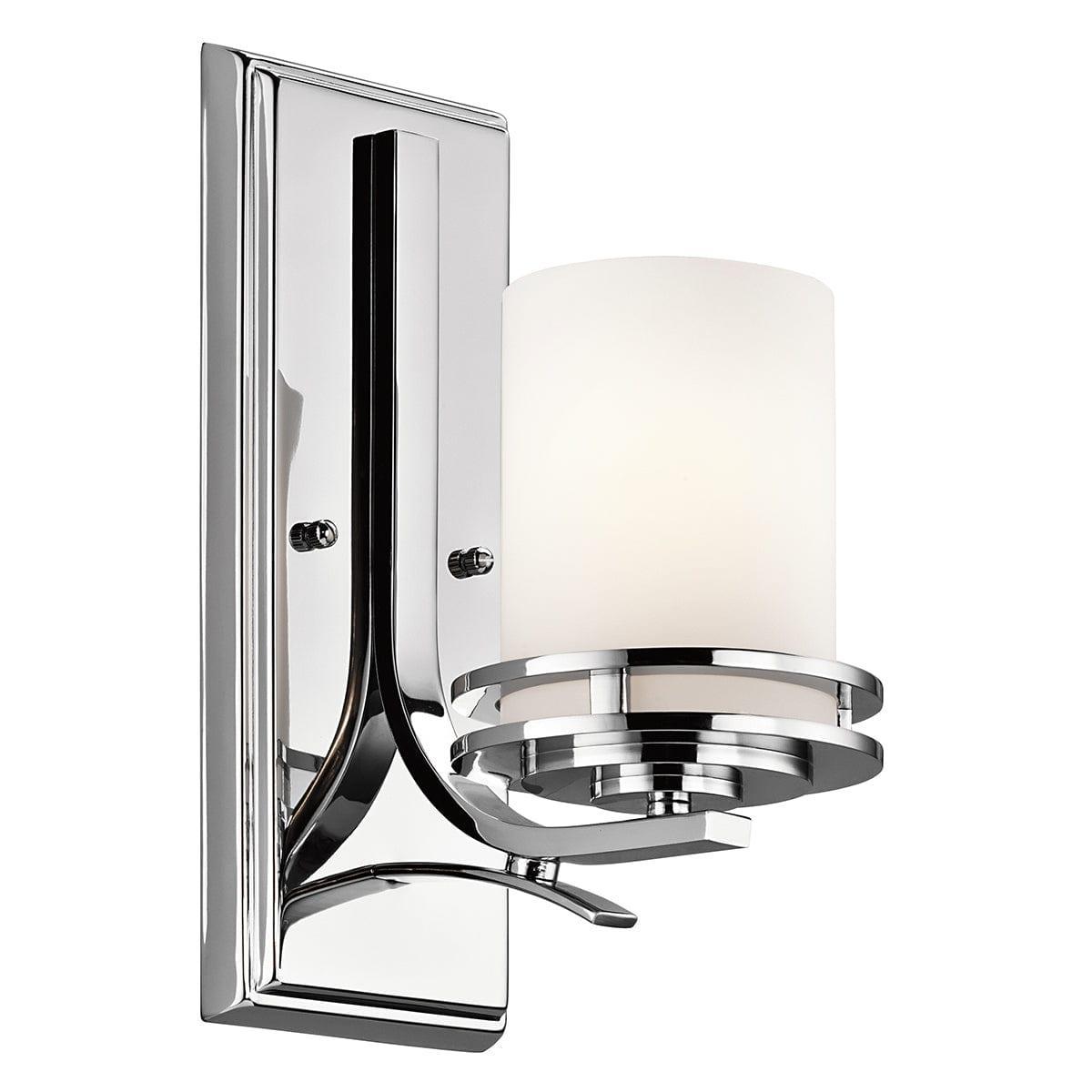 kichler hendrik 1 light polished chrome bathroom wall light