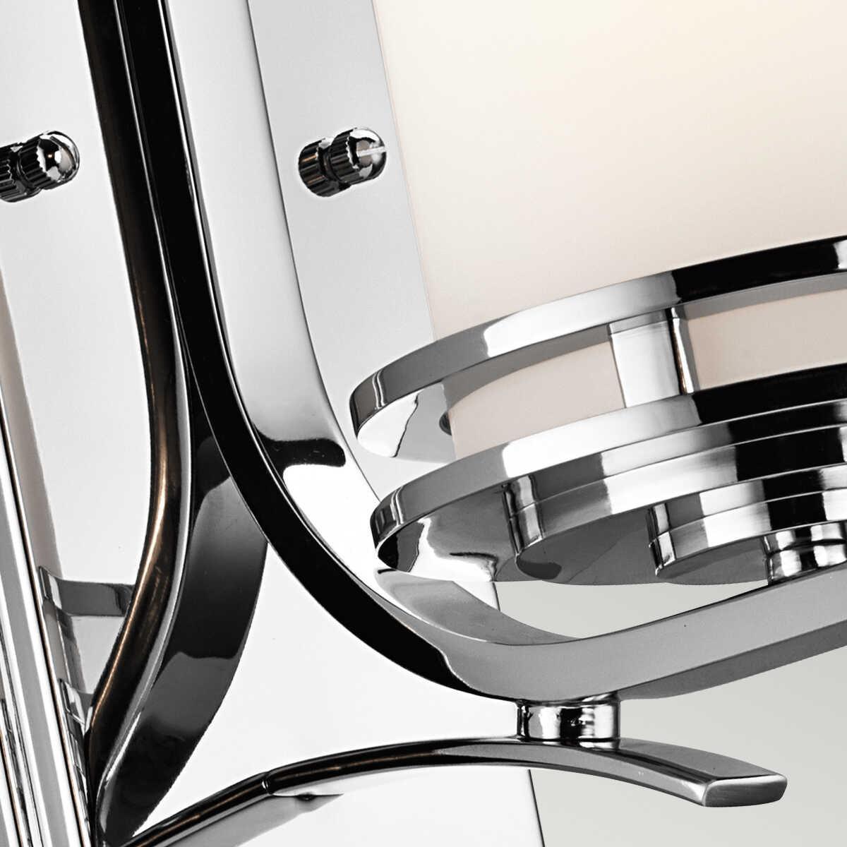 kichler hendrik 1 light polished chrome bathroom wall light Close Up LED Bulb