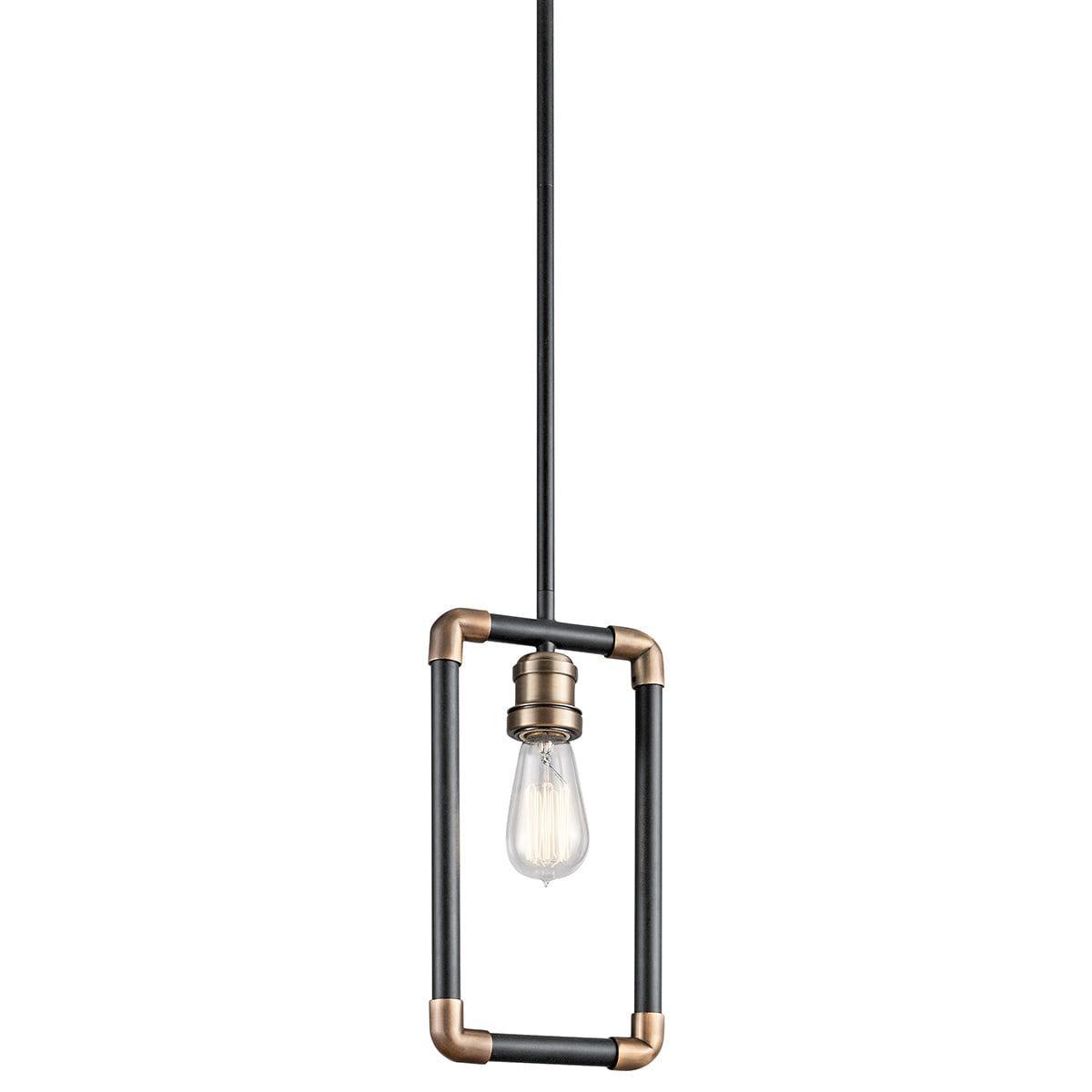 Kichler Imahn 1 Light Black & Brass Mini Ceiling Pendant-Ceiling Pendant Lights-Elstead Lighting-1-Tiffany Lighting Direct