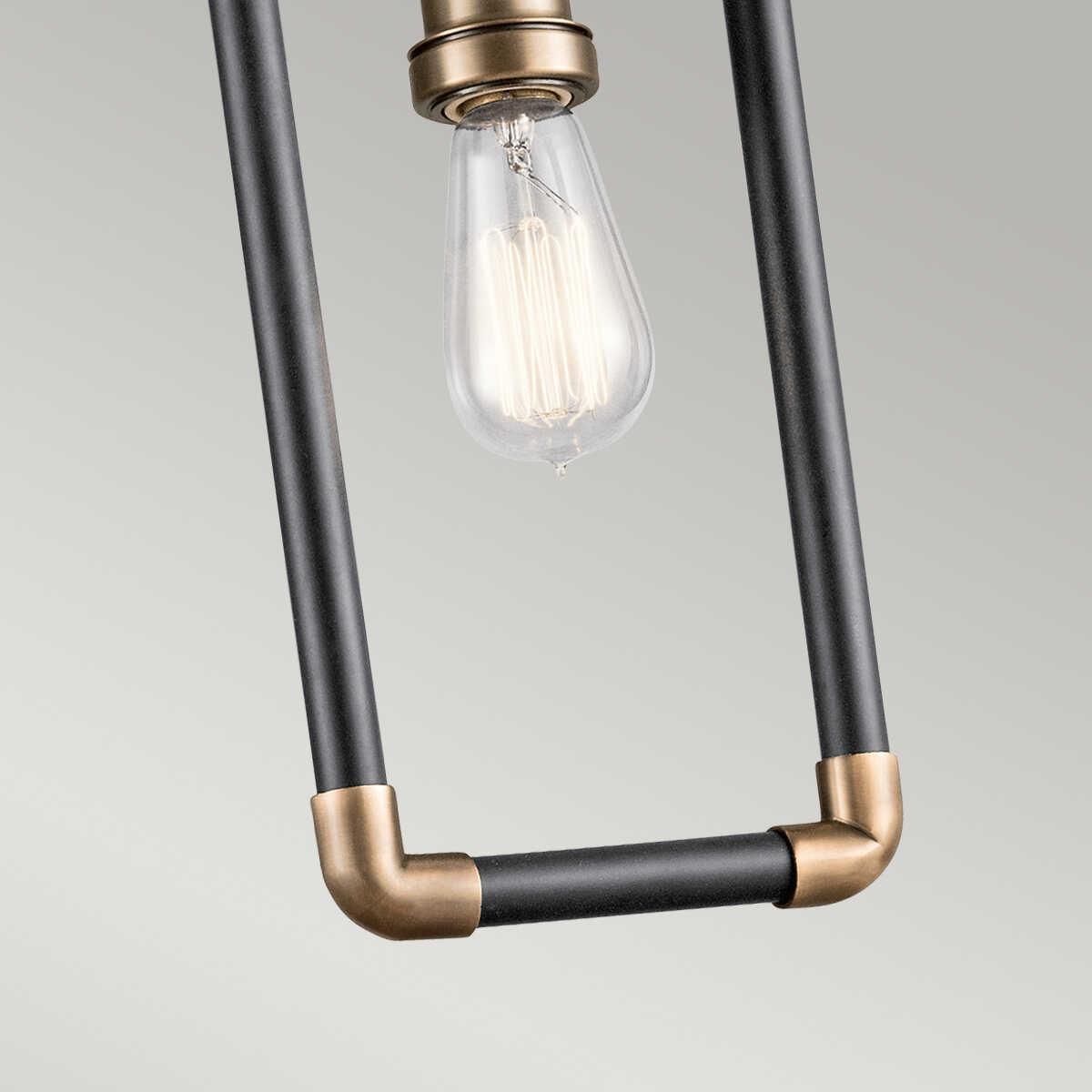 Kichler Imahn 1 Light Black & Brass Mini Ceiling Pendant-Ceiling Pendant Lights-Elstead Lighting-4-Tiffany Lighting Direct