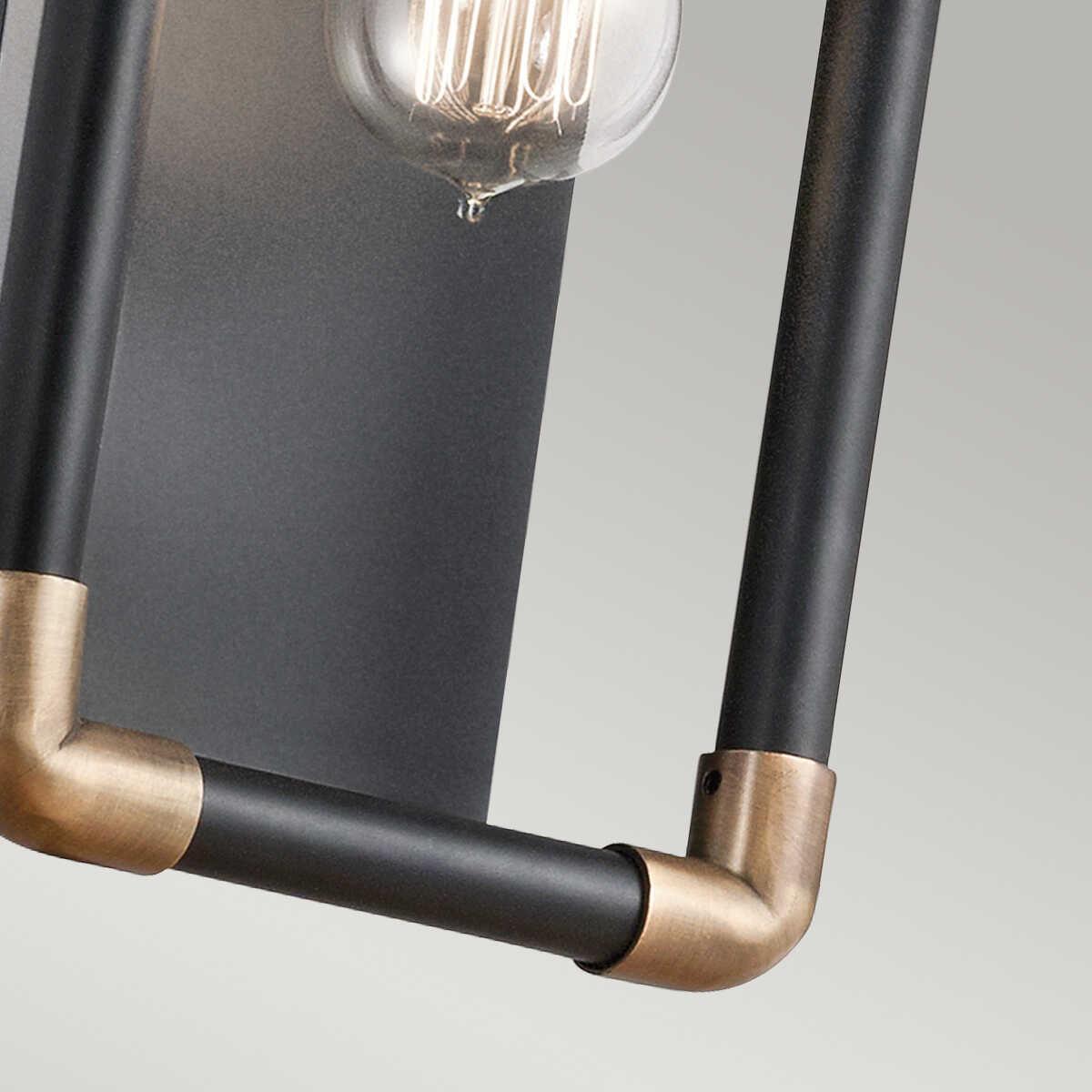 Kichler Imahn 1 Light Black & Brass Wall Light KL-IMAHN1,Elstead Lighting, Exterior close up